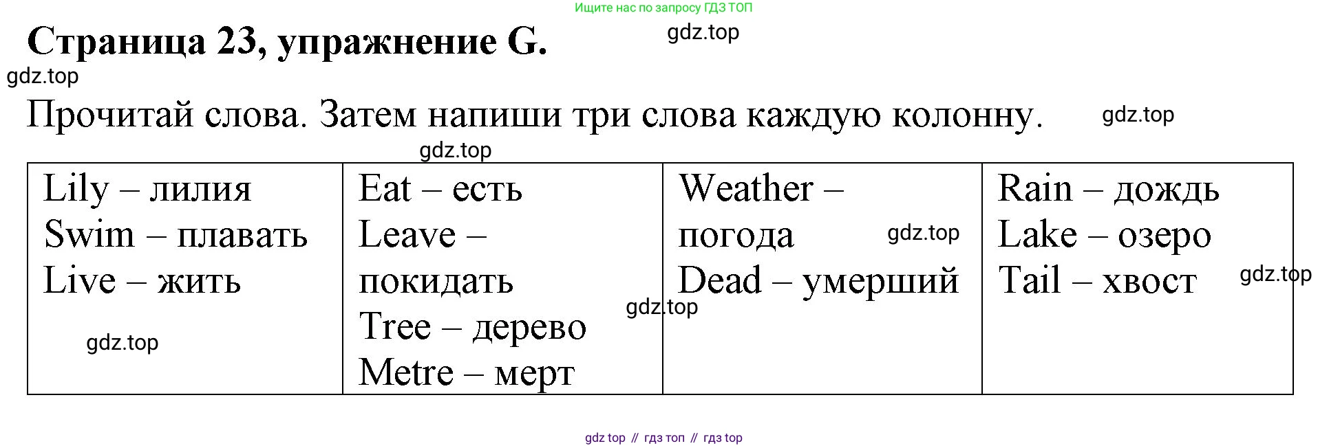 ГДЗ Английский язык (english), 4 класс рабочая тетрадь (activity book), авторы: Вербицкая Мария Валерьевна (Verbitskaya Maria), Эббс Брайен (Abbs Brian), Уорелл Энн (Worrall Anne), Уорд Энн (Ward Ann), издательство Вентана-граф, Москва, 2017, оранжевого цвета, страница 23, номер G, Решение