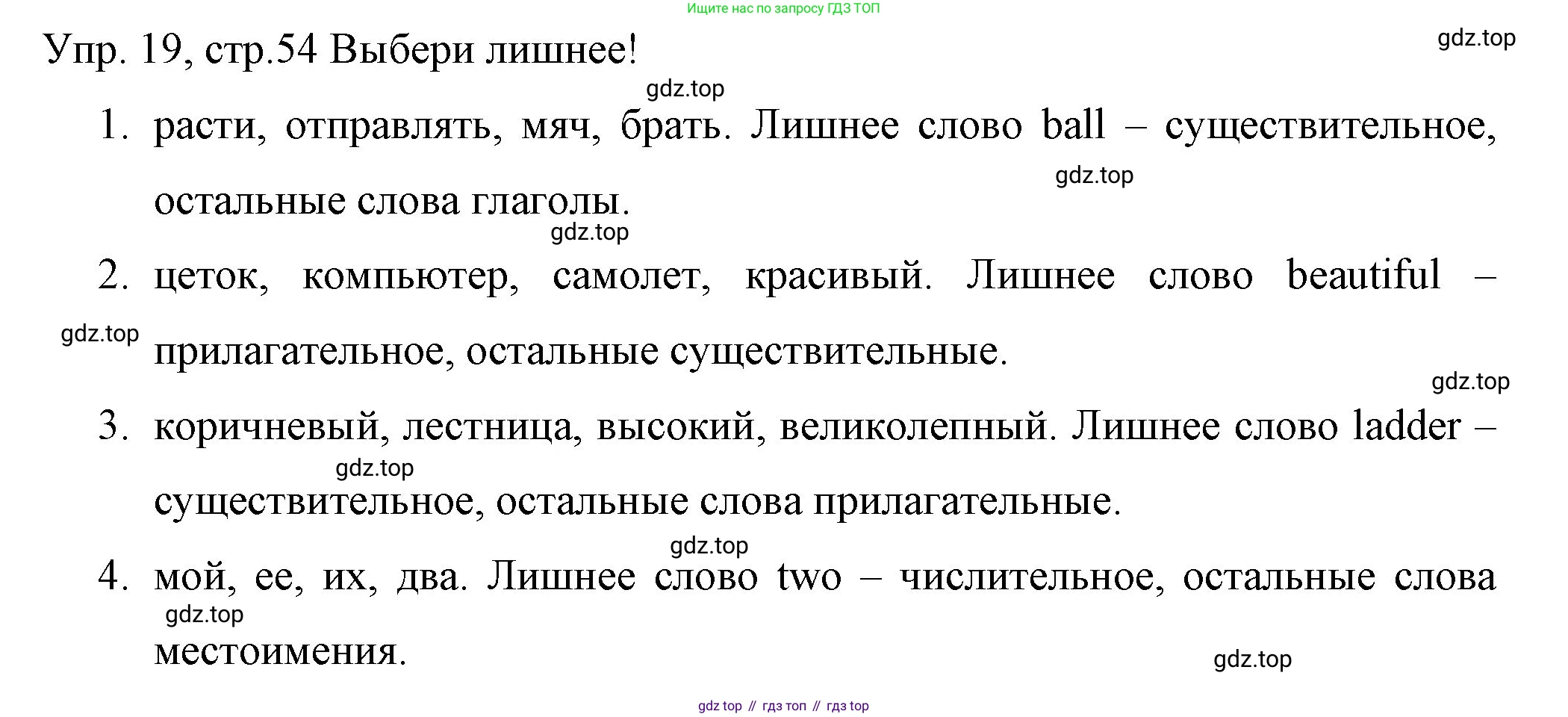 ГДЗ Английский язык (english), 4 класс Учебник (Student's book), авторы: Вербицкая Мария Валерьевна (Verbitskaya Maria), Эббс Брайен (Abbs Brian), Уорелл Энн (Worrall Anne), Уорд Энн (Ward Ann), издательство Вентана-граф, Москва, 2019, белого цвета, Часть ( Part) 1, страница 54, номер 19, Решение 1