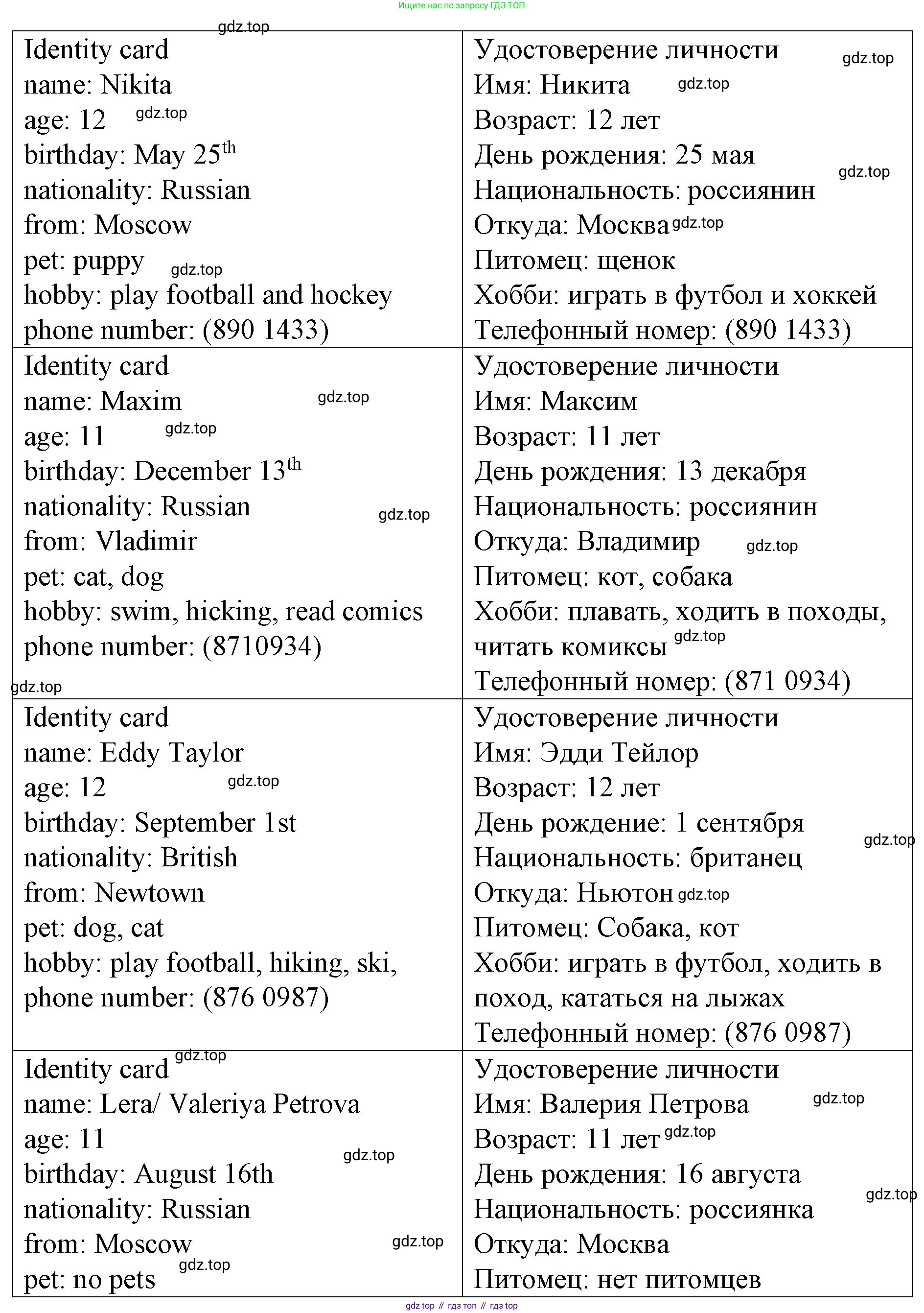 ГДЗ Английский язык (english), 4 класс Учебник (Student's book), авторы: Вербицкая Мария Валерьевна (Verbitskaya Maria), Эббс Брайен (Abbs Brian), Уорелл Энн (Worrall Anne), Уорд Энн (Ward Ann), издательство Вентана-граф, Москва, 2019, белого цвета, Часть ( Part) 1, страница 7, номер 10, Решение 2 (продолжение 2)