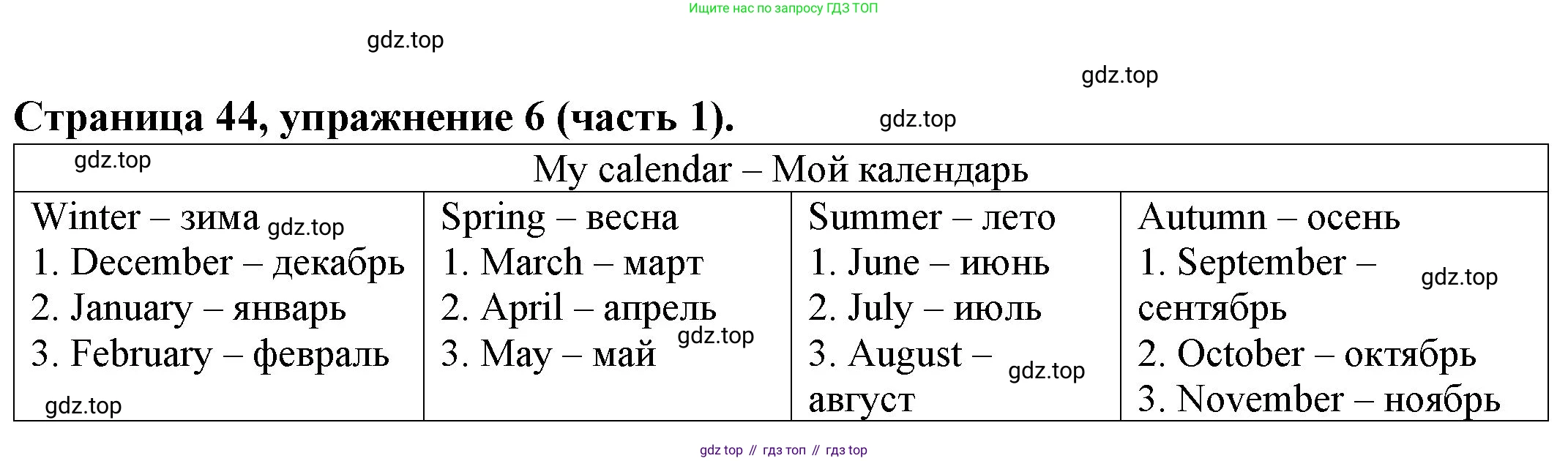 ГДЗ Английский язык (english), 4 класс Учебник (Student's book), авторы: Вербицкая Мария Валерьевна (Verbitskaya Maria), Эббс Брайен (Abbs Brian), Уорелл Энн (Worrall Anne), Уорд Энн (Ward Ann), издательство Вентана-граф, Москва, 2019, белого цвета, Часть ( Part) 1, страница 44, номер 6, Решение 2
