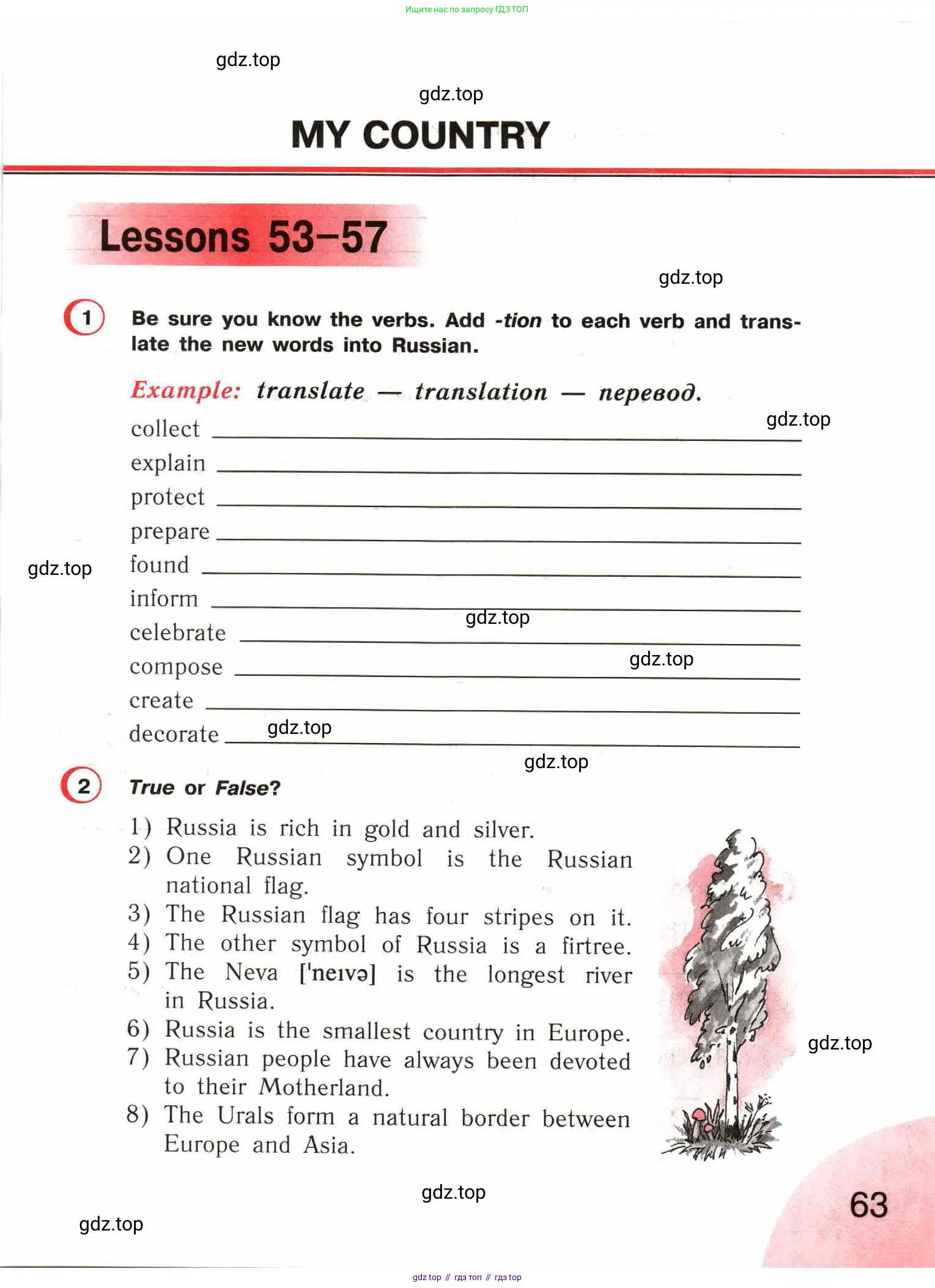 Английский язык (english), 4 класс Рабочая тетрадь (workbook), авторы: Верещагина Ирина Николаевна (Vereshchagina Irina), Афанасьева Ольга Васильевна (Afanasyeva Olga), издательство Просвещение, Москва, 2016, белого цвета, страница 63