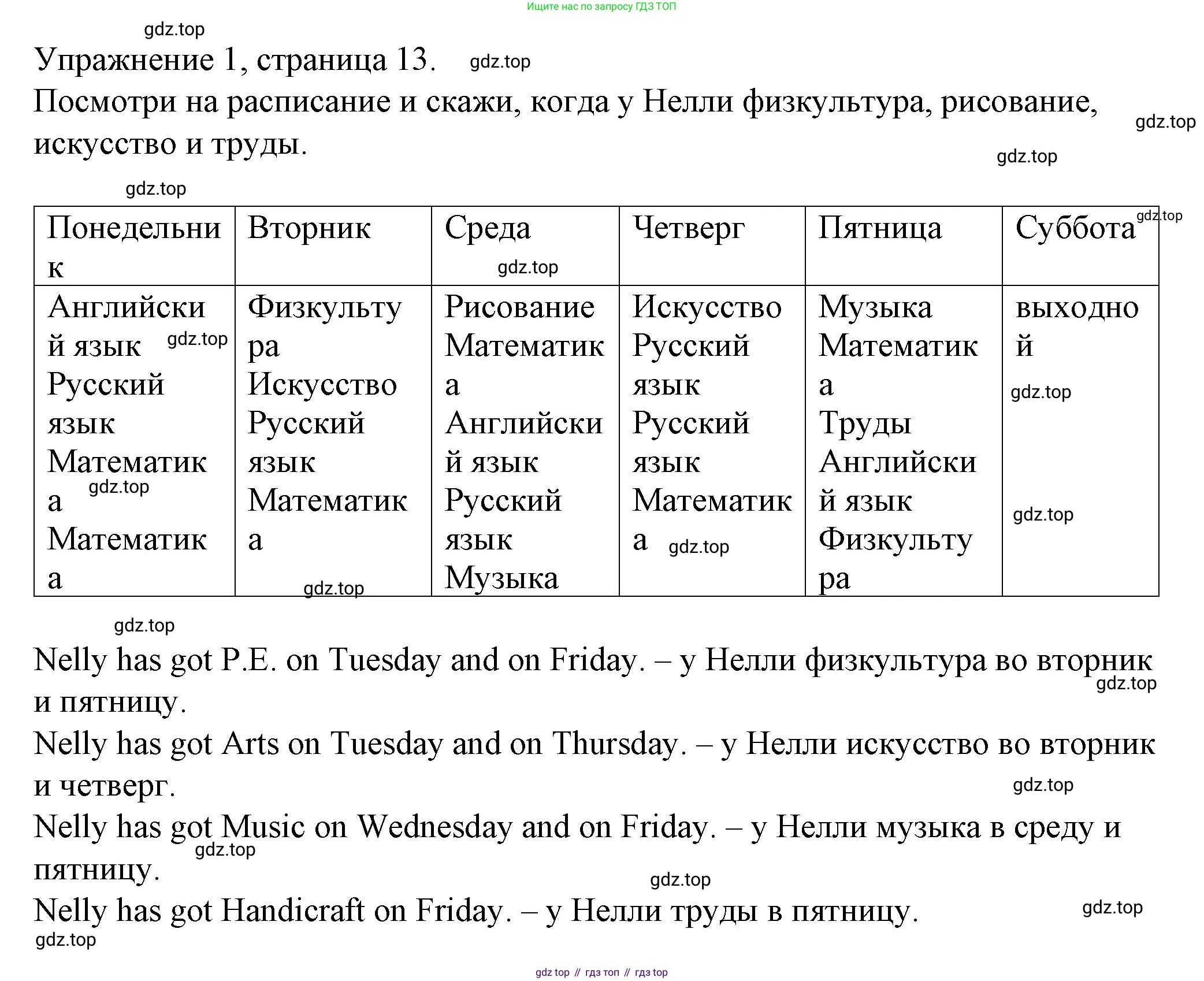 ГДЗ Английский язык (english), 4 класс Рабочая тетрадь (workbook), авторы: Верещагина Ирина Николаевна (Vereshchagina Irina), Афанасьева Ольга Васильевна (Afanasyeva Olga), издательство Просвещение, Москва, 2016, белого цвета, страница 13, номер 1, Решение