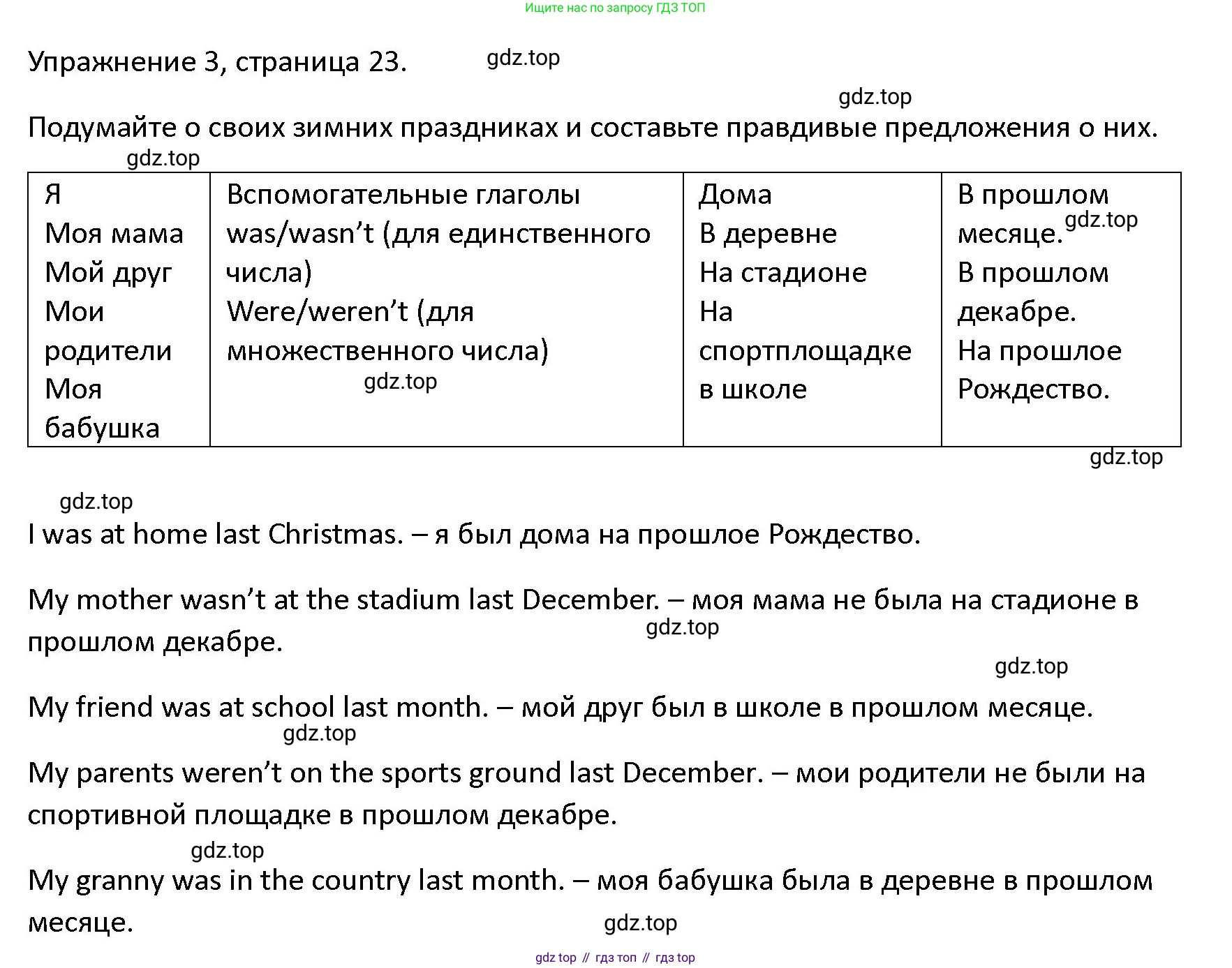 ГДЗ Английский язык (english), 4 класс Учебник (Student's book), авторы: Верещагина Ирина Николаевна (Vereshchagina Irina), Афанасьева Ольга Васильевна (Afanasyeva Olga), издательство Просвещение, Москва, 2023, серого цвета, Часть ( Part) 1, страница 23, номер 3, Решение 1
