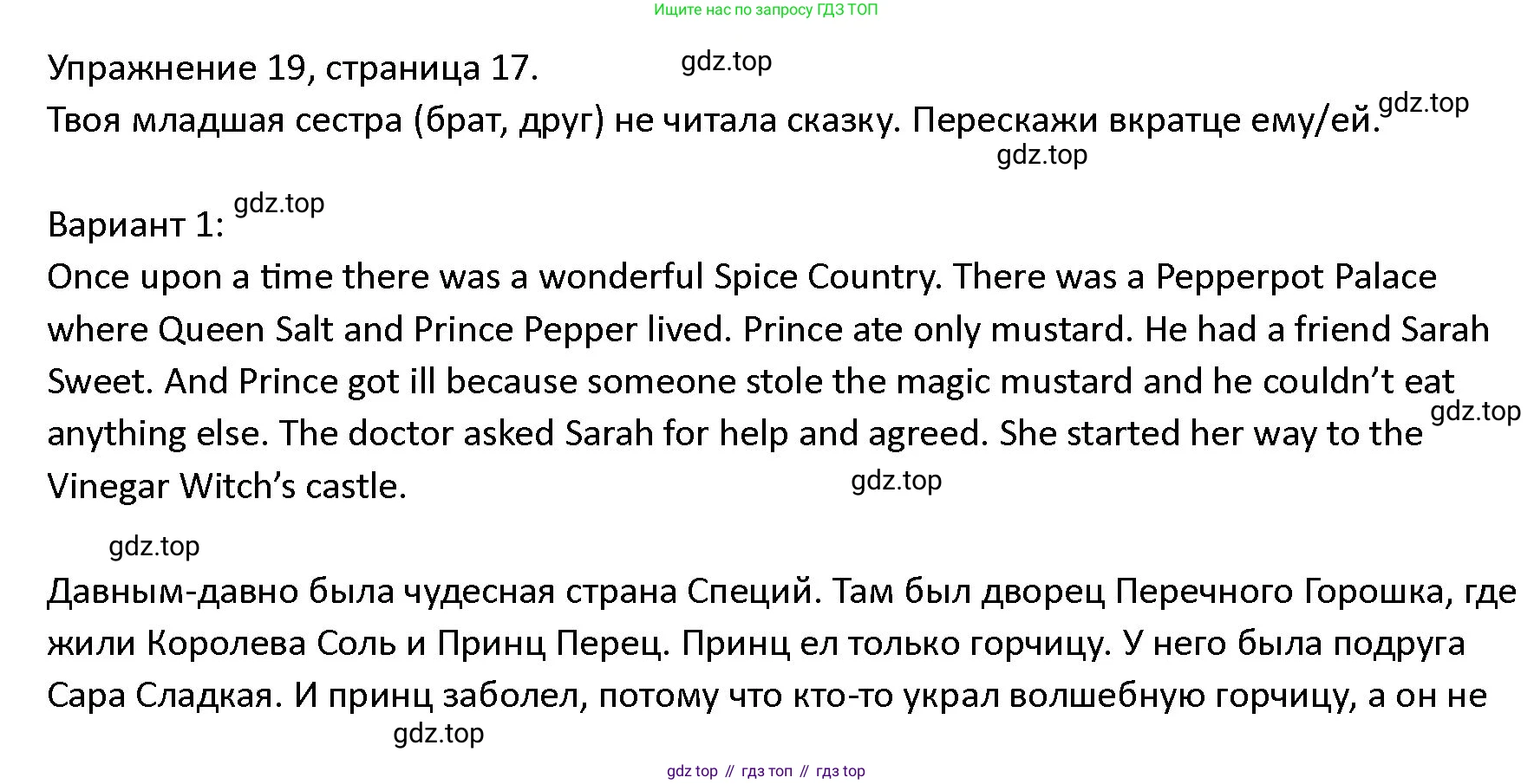 ГДЗ Английский язык (english), 4 класс Учебник (Student's book), авторы: Верещагина Ирина Николаевна (Vereshchagina Irina), Афанасьева Ольга Васильевна (Afanasyeva Olga), издательство Просвещение, Москва, 2023, серого цвета, Часть ( Part) 2, страница 17, номер 19, Решение 1