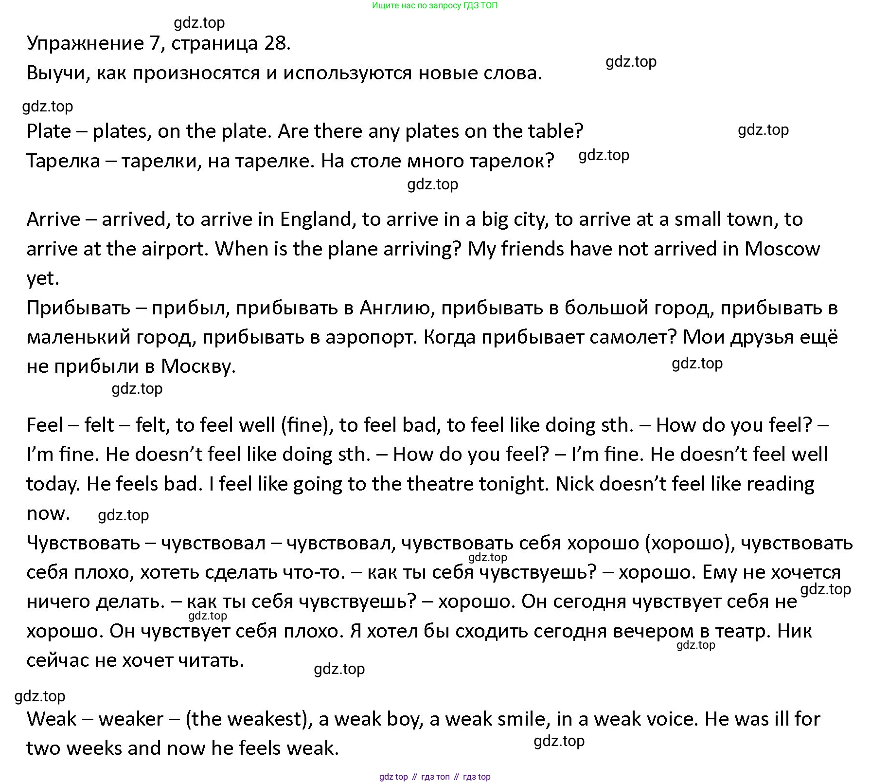ГДЗ Английский язык (english), 4 класс Учебник (Student's book), авторы: Верещагина Ирина Николаевна (Vereshchagina Irina), Афанасьева Ольга Васильевна (Afanasyeva Olga), издательство Просвещение, Москва, 2023, серого цвета, Часть ( Part) 2, страница 28, номер 7, Решение 1
