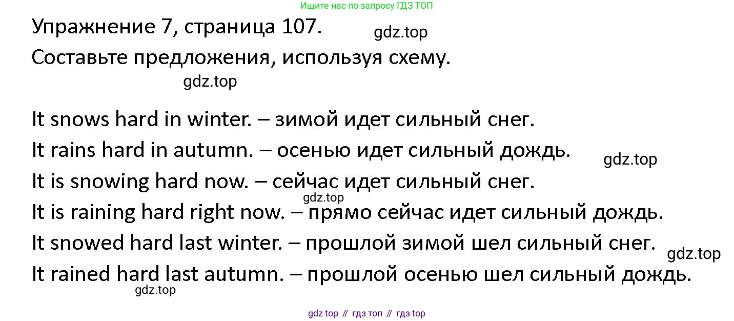 ГДЗ Английский язык (english), 4 класс Учебник (Student's book), авторы: Верещагина Ирина Николаевна (Vereshchagina Irina), Афанасьева Ольга Васильевна (Afanasyeva Olga), издательство Просвещение, Москва, 2023, серого цвета, Часть ( Part) 2, страница 107, номер 7, Решение 1