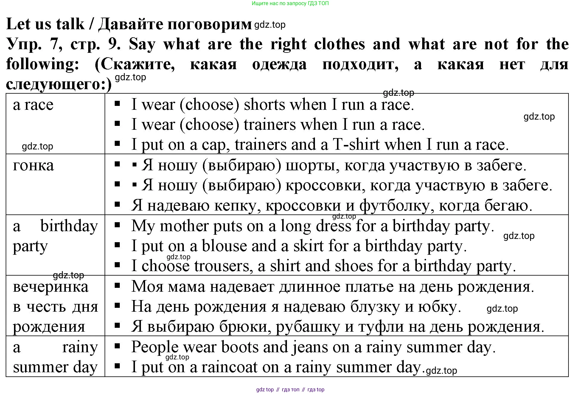 ГДЗ Английский язык (english), 4 класс Учебник (Student's book), авторы: Верещагина Ирина Николаевна (Vereshchagina Irina), Афанасьева Ольга Васильевна (Afanasyeva Olga), издательство Просвещение, Москва, 2023, серого цвета, Часть ( Part) 1, страница 9, номер 7, Решение 2