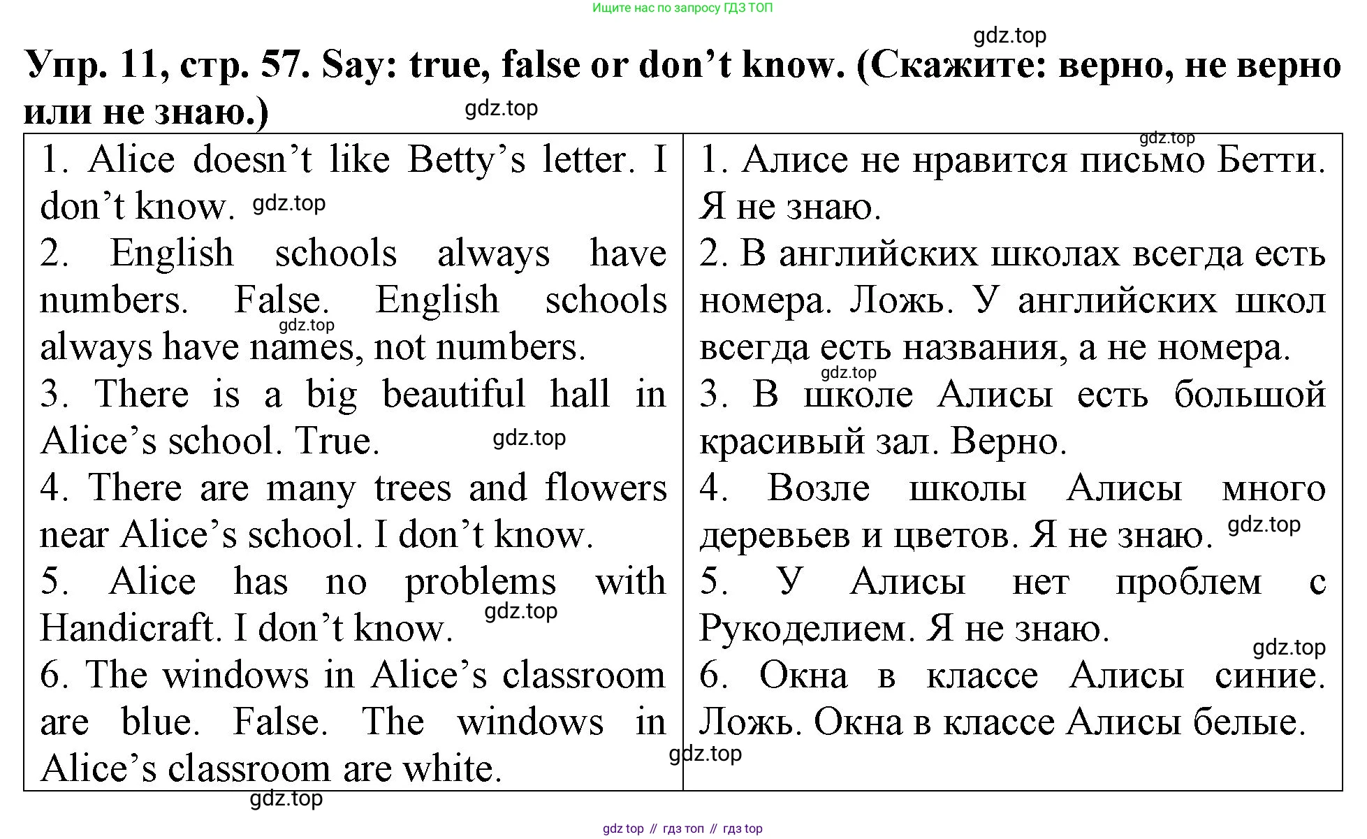 ГДЗ Английский язык (english), 4 класс Учебник (Student's book), авторы: Верещагина Ирина Николаевна (Vereshchagina Irina), Афанасьева Ольга Васильевна (Afanasyeva Olga), издательство Просвещение, Москва, 2023, серого цвета, Часть ( Part) 1, страница 57, номер 11, Решение 2