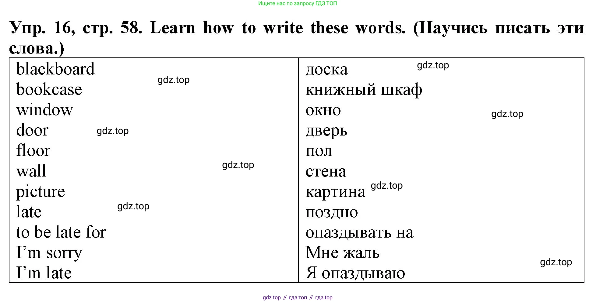 ГДЗ Английский язык (english), 4 класс Учебник (Student's book), авторы: Верещагина Ирина Николаевна (Vereshchagina Irina), Афанасьева Ольга Васильевна (Afanasyeva Olga), издательство Просвещение, Москва, 2023, серого цвета, Часть ( Part) 1, страница 58, номер 16, Решение 2