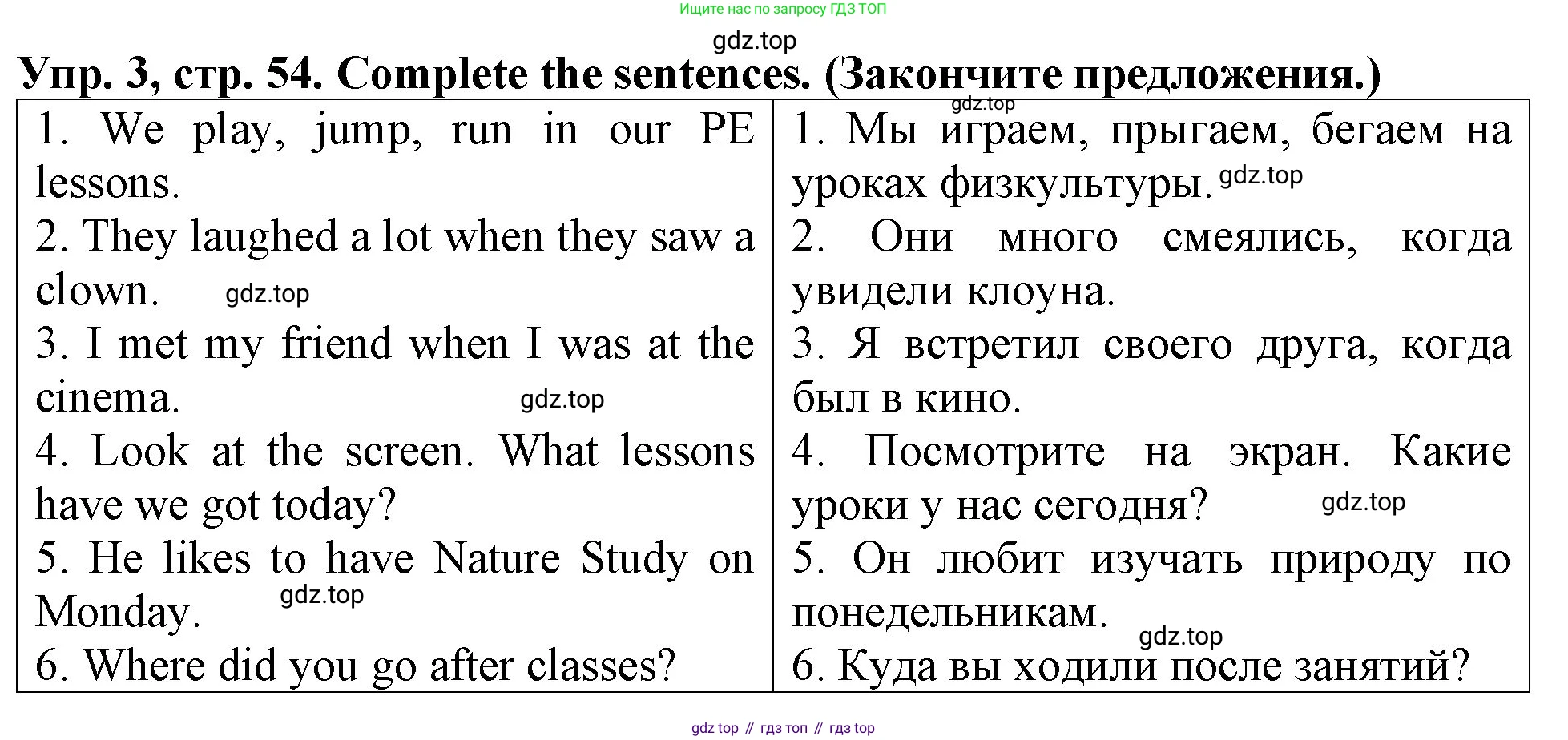 ГДЗ Английский язык (english), 4 класс Учебник (Student's book), авторы: Верещагина Ирина Николаевна (Vereshchagina Irina), Афанасьева Ольга Васильевна (Afanasyeva Olga), издательство Просвещение, Москва, 2023, серого цвета, Часть ( Part) 1, страница 54, номер 3, Решение 2