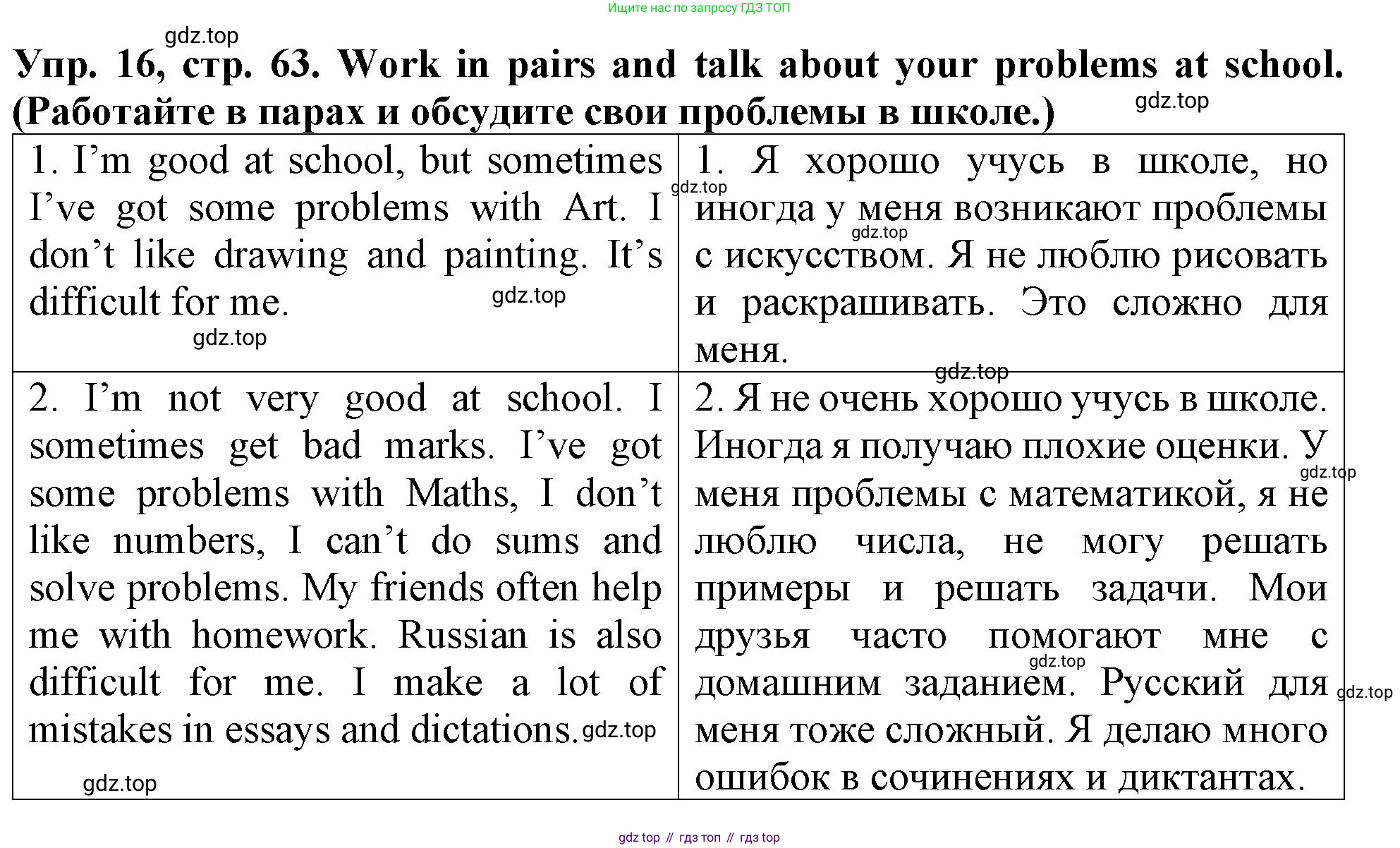 ГДЗ Английский язык (english), 4 класс Учебник (Student's book), авторы: Верещагина Ирина Николаевна (Vereshchagina Irina), Афанасьева Ольга Васильевна (Afanasyeva Olga), издательство Просвещение, Москва, 2023, серого цвета, Часть ( Part) 1, страница 63, номер 16, Решение 2