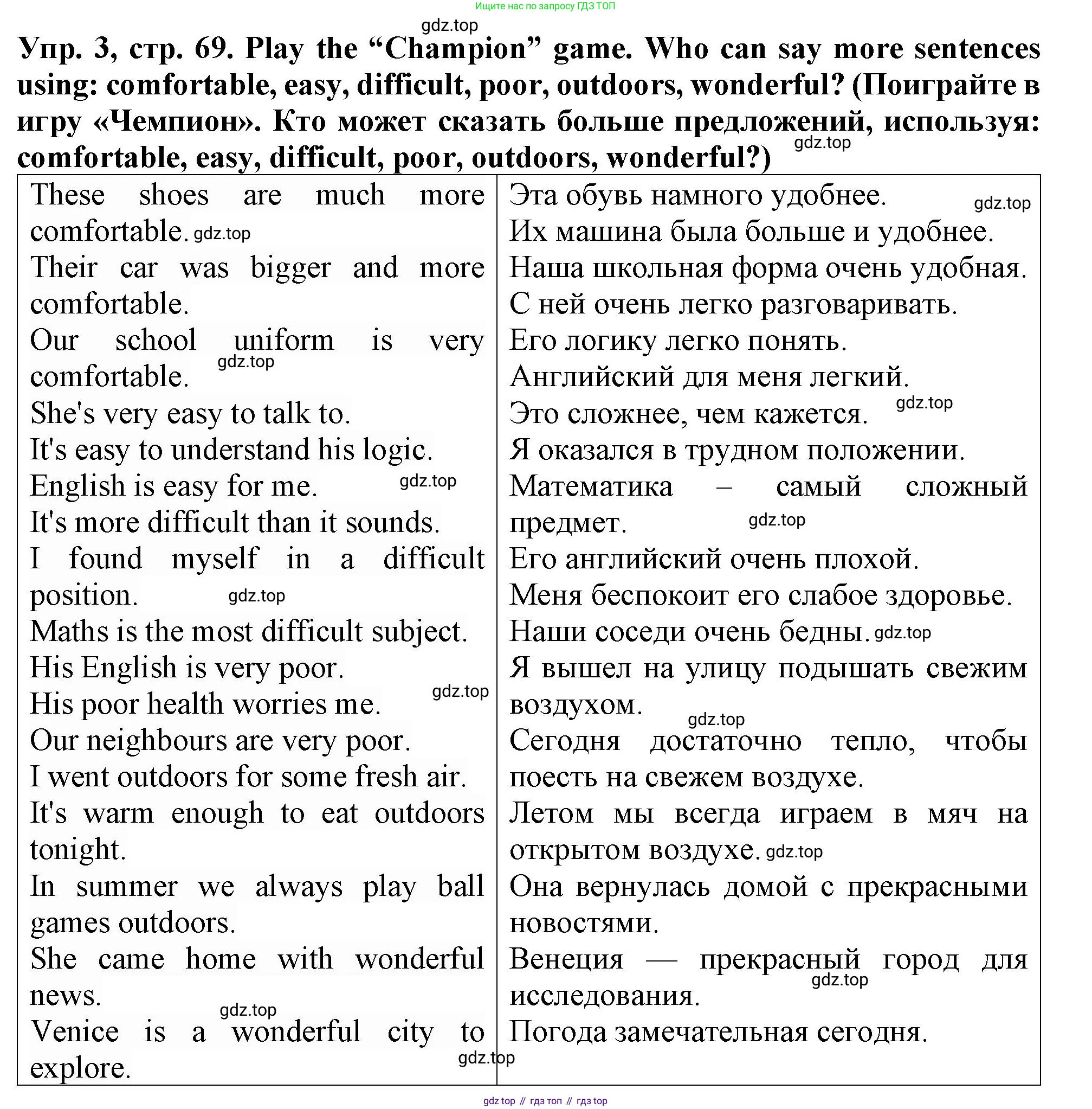 ГДЗ Английский язык (english), 4 класс Учебник (Student's book), авторы: Верещагина Ирина Николаевна (Vereshchagina Irina), Афанасьева Ольга Васильевна (Afanasyeva Olga), издательство Просвещение, Москва, 2023, серого цвета, Часть ( Part) 1, страница 69, номер 3, Решение 2