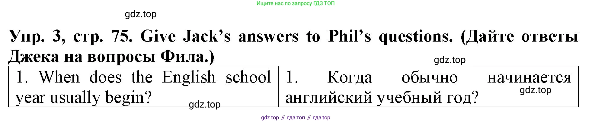ГДЗ Английский язык (english), 4 класс Учебник (Student's book), авторы: Верещагина Ирина Николаевна (Vereshchagina Irina), Афанасьева Ольга Васильевна (Afanasyeva Olga), издательство Просвещение, Москва, 2023, серого цвета, Часть ( Part) 1, страница 75, номер 3, Решение 2