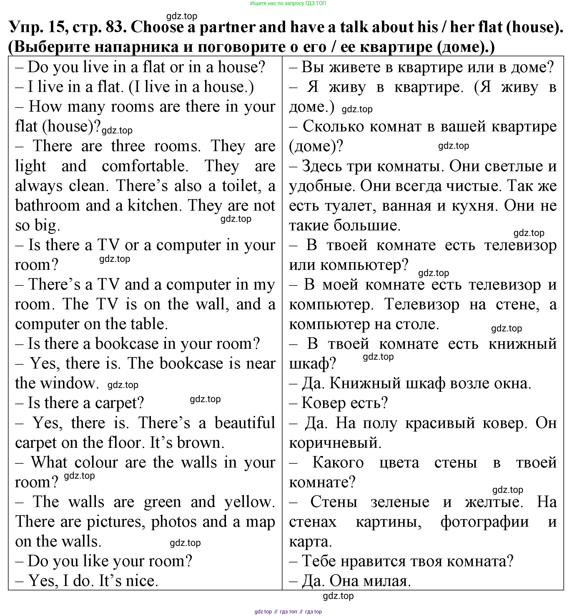 ГДЗ Английский язык (english), 4 класс Учебник (Student's book), авторы: Верещагина Ирина Николаевна (Vereshchagina Irina), Афанасьева Ольга Васильевна (Afanasyeva Olga), издательство Просвещение, Москва, 2023, серого цвета, Часть ( Part) 1, страница 83, номер 15, Решение 2