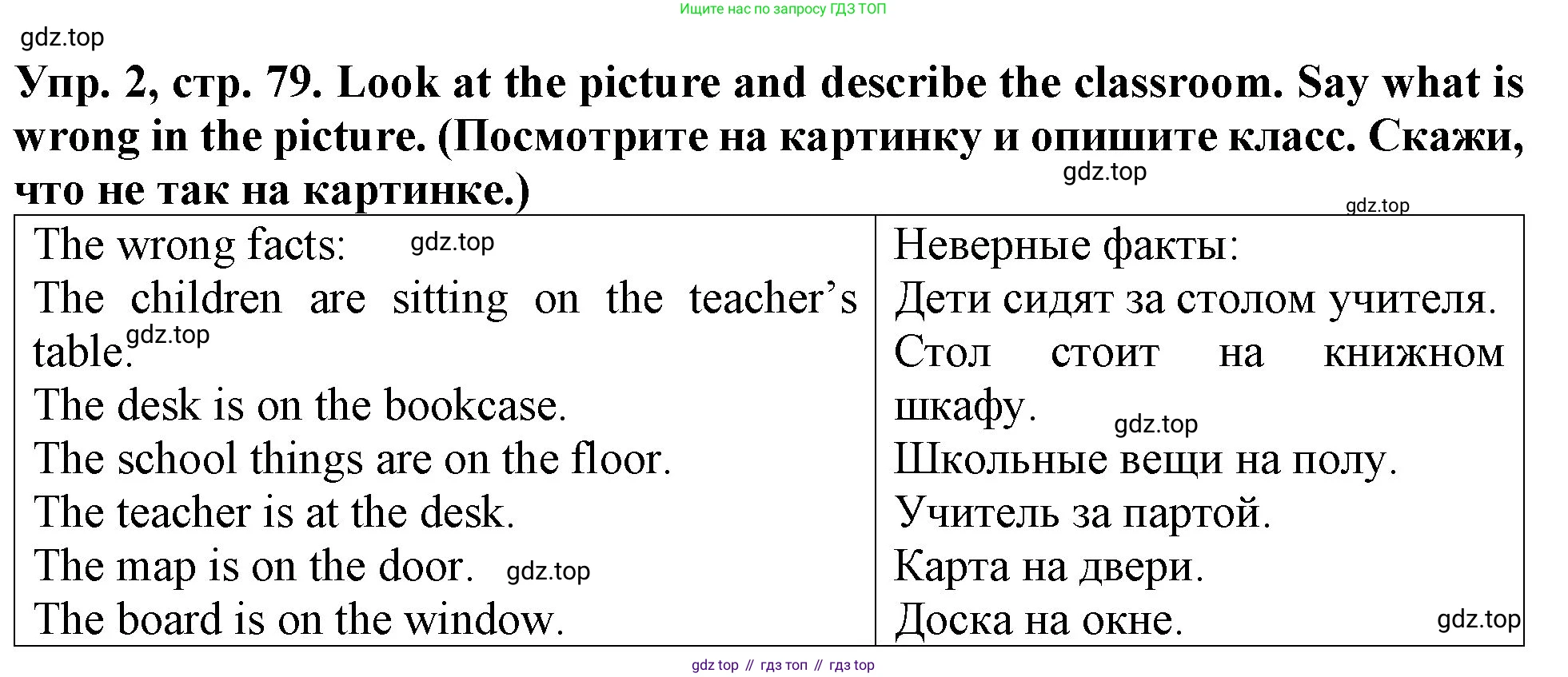 ГДЗ Английский язык (english), 4 класс Учебник (Student's book), авторы: Верещагина Ирина Николаевна (Vereshchagina Irina), Афанасьева Ольга Васильевна (Afanasyeva Olga), издательство Просвещение, Москва, 2023, серого цвета, Часть ( Part) 1, страница 79, номер 2, Решение 2