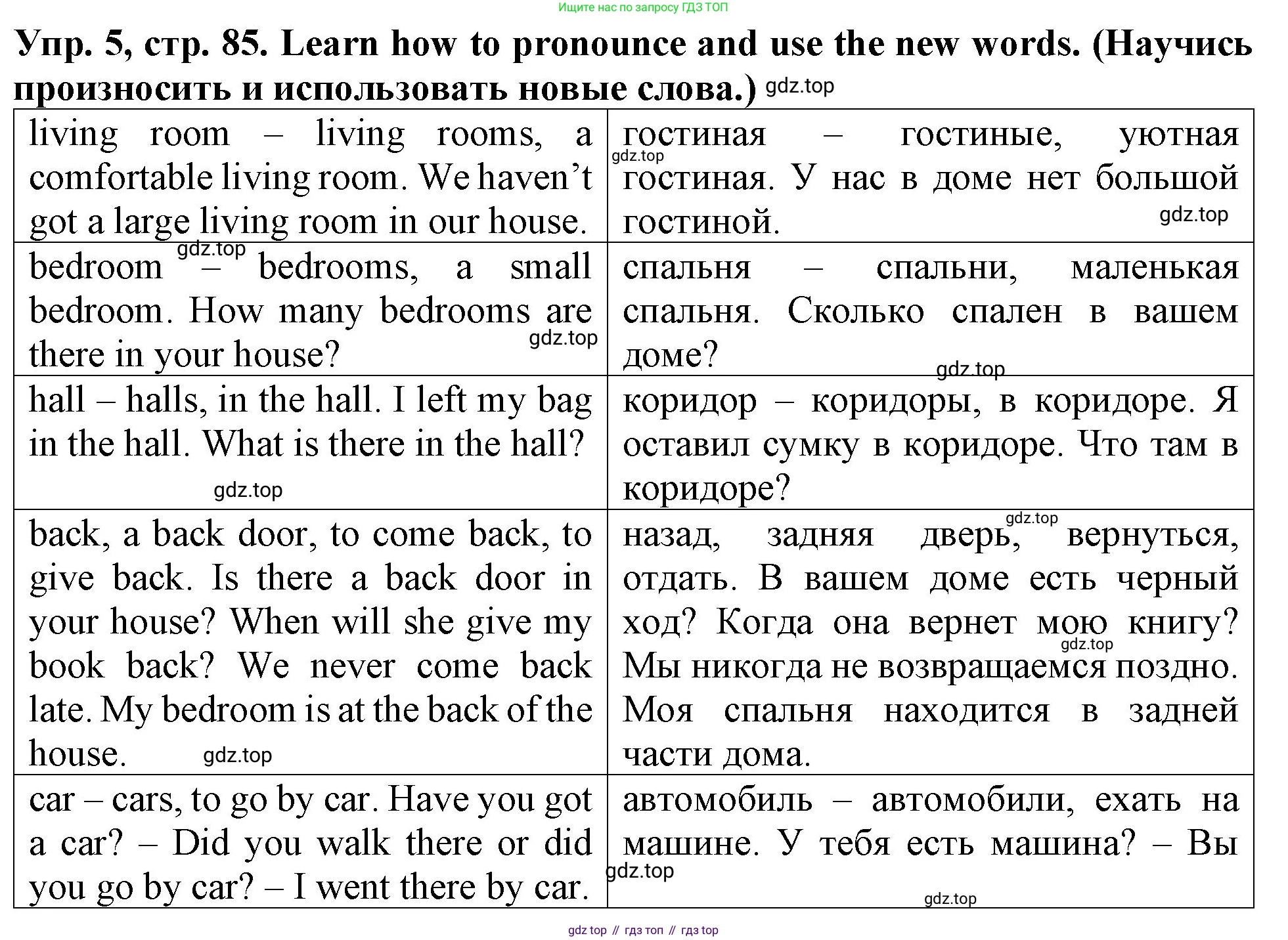 ГДЗ Английский язык (english), 4 класс Учебник (Student's book), авторы: Верещагина Ирина Николаевна (Vereshchagina Irina), Афанасьева Ольга Васильевна (Afanasyeva Olga), издательство Просвещение, Москва, 2023, серого цвета, Часть ( Part) 1, страница 85, номер 5, Решение 2