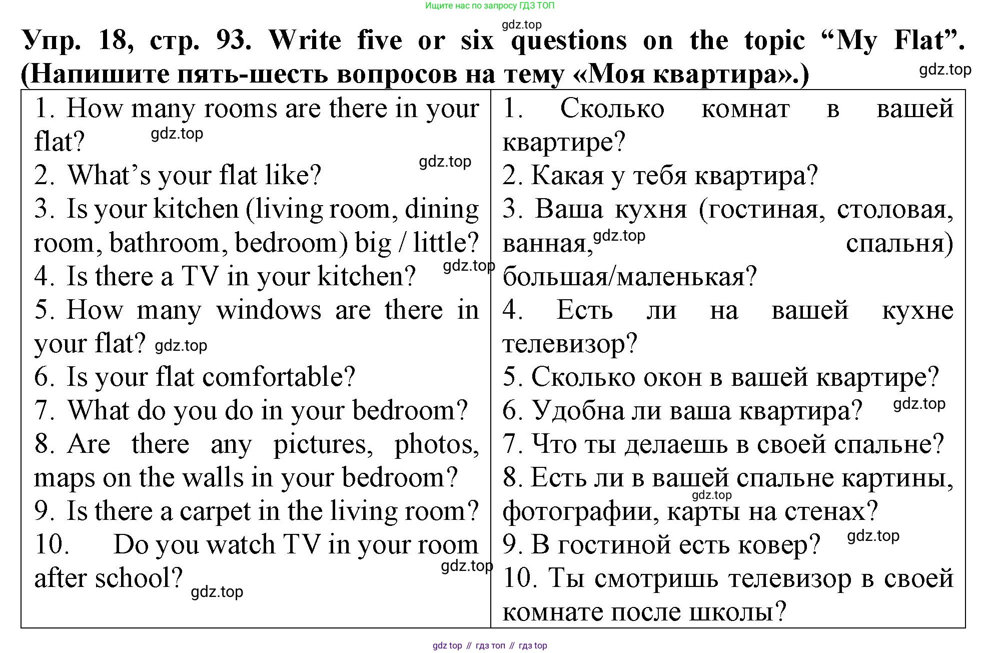 ГДЗ Английский язык (english), 4 класс Учебник (Student's book), авторы: Верещагина Ирина Николаевна (Vereshchagina Irina), Афанасьева Ольга Васильевна (Afanasyeva Olga), издательство Просвещение, Москва, 2023, серого цвета, Часть ( Part) 1, страница 93, номер 18, Решение 2