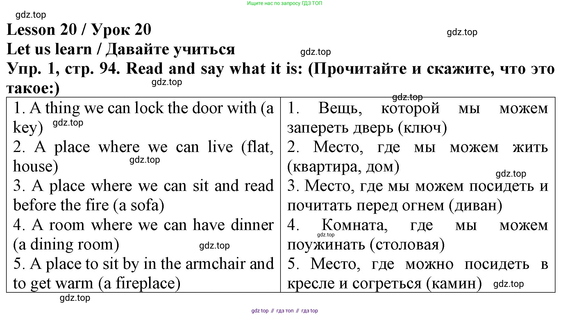 ГДЗ Английский язык (english), 4 класс Учебник (Student's book), авторы: Верещагина Ирина Николаевна (Vereshchagina Irina), Афанасьева Ольга Васильевна (Afanasyeva Olga), издательство Просвещение, Москва, 2023, серого цвета, Часть ( Part) 1, страница 94, номер 1, Решение 2