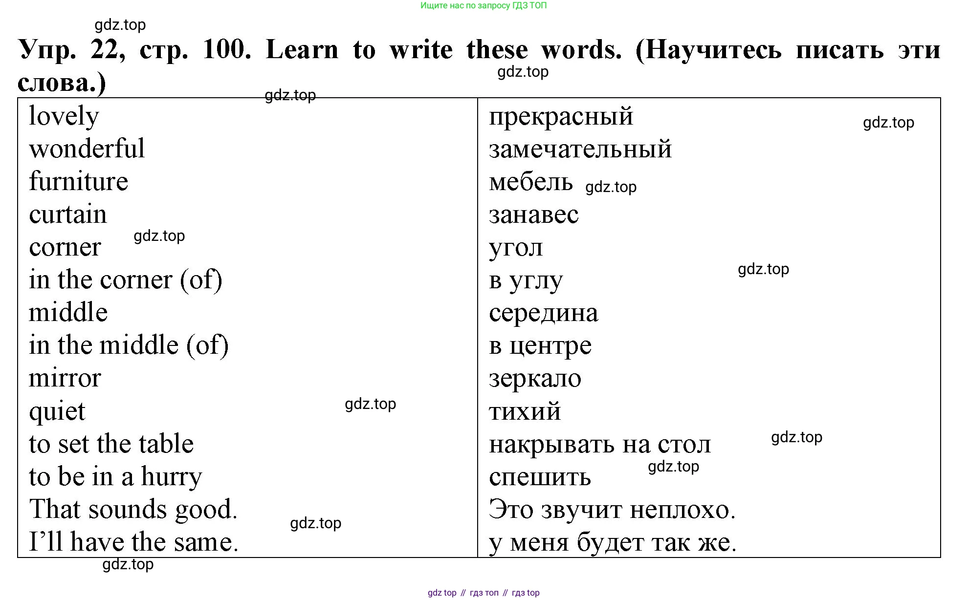 ГДЗ Английский язык (english), 4 класс Учебник (Student's book), авторы: Верещагина Ирина Николаевна (Vereshchagina Irina), Афанасьева Ольга Васильевна (Afanasyeva Olga), издательство Просвещение, Москва, 2023, серого цвета, Часть ( Part) 1, страница 100, номер 22, Решение 2