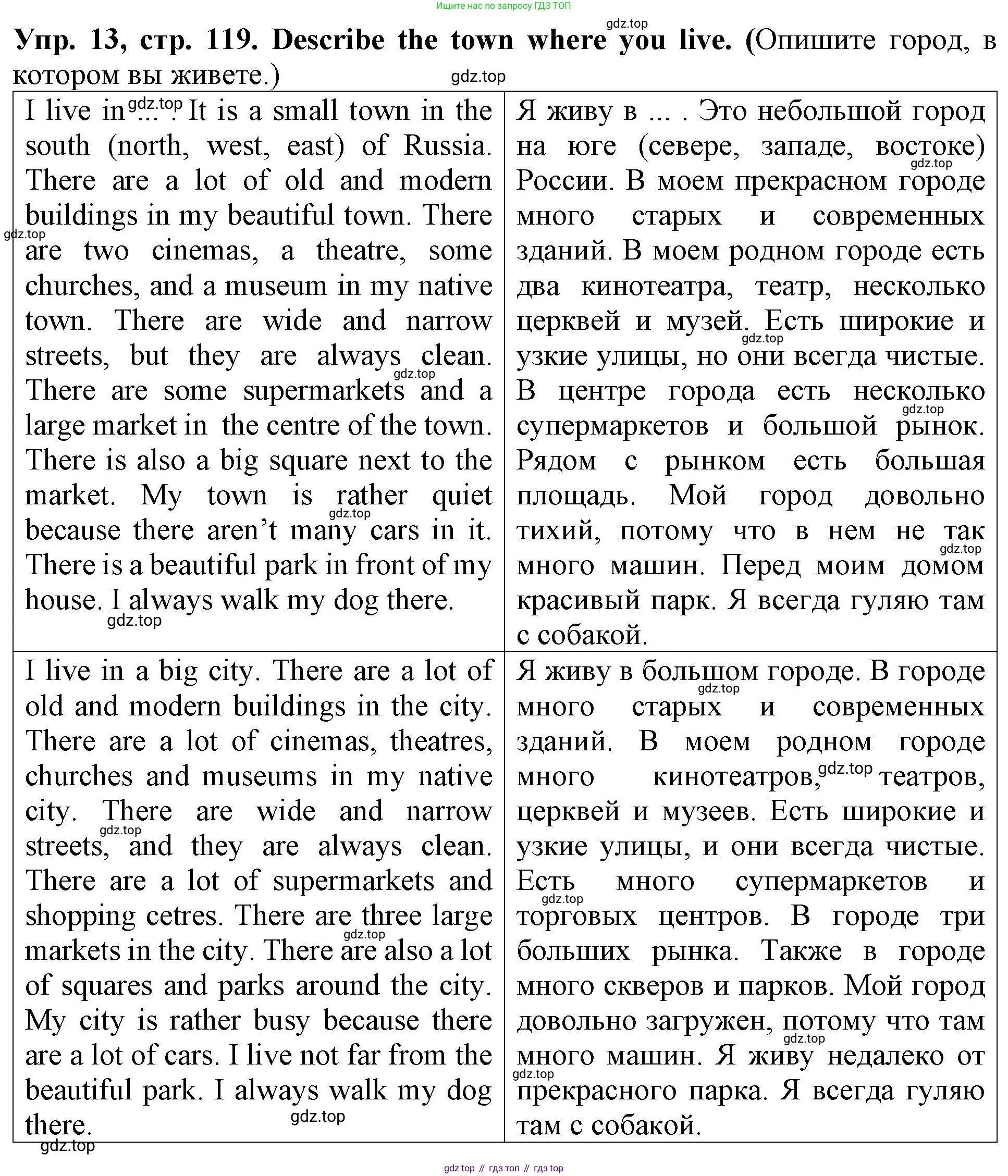 ГДЗ Английский язык (english), 4 класс Учебник (Student's book), авторы: Верещагина Ирина Николаевна (Vereshchagina Irina), Афанасьева Ольга Васильевна (Afanasyeva Olga), издательство Просвещение, Москва, 2023, серого цвета, Часть ( Part) 1, страница 119, номер 13, Решение 2