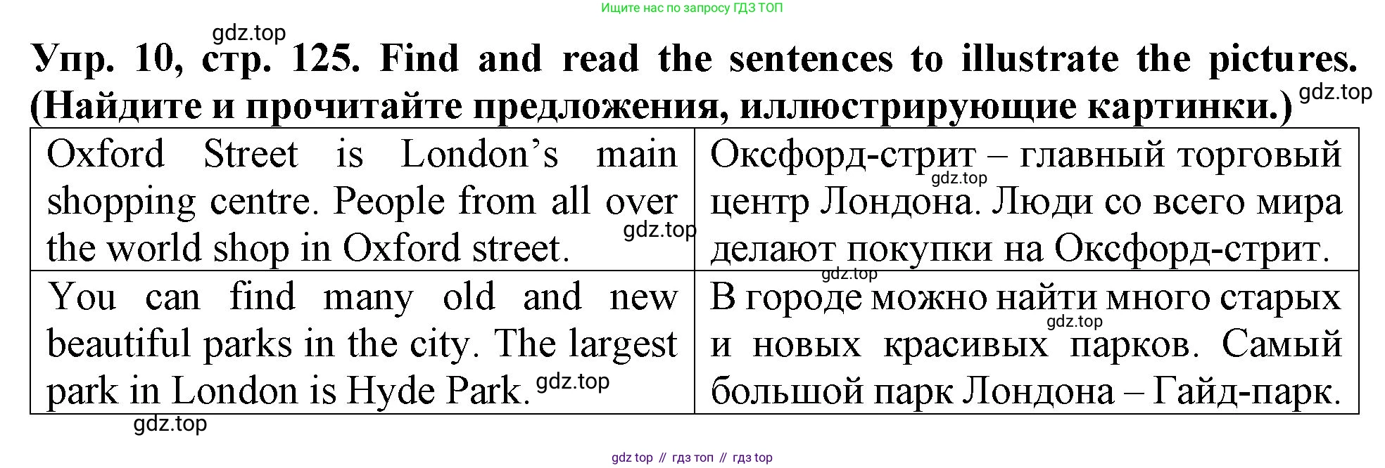 ГДЗ Английский язык (english), 4 класс Учебник (Student's book), авторы: Верещагина Ирина Николаевна (Vereshchagina Irina), Афанасьева Ольга Васильевна (Afanasyeva Olga), издательство Просвещение, Москва, 2023, серого цвета, Часть ( Part) 1, страница 125, номер 10, Решение 2