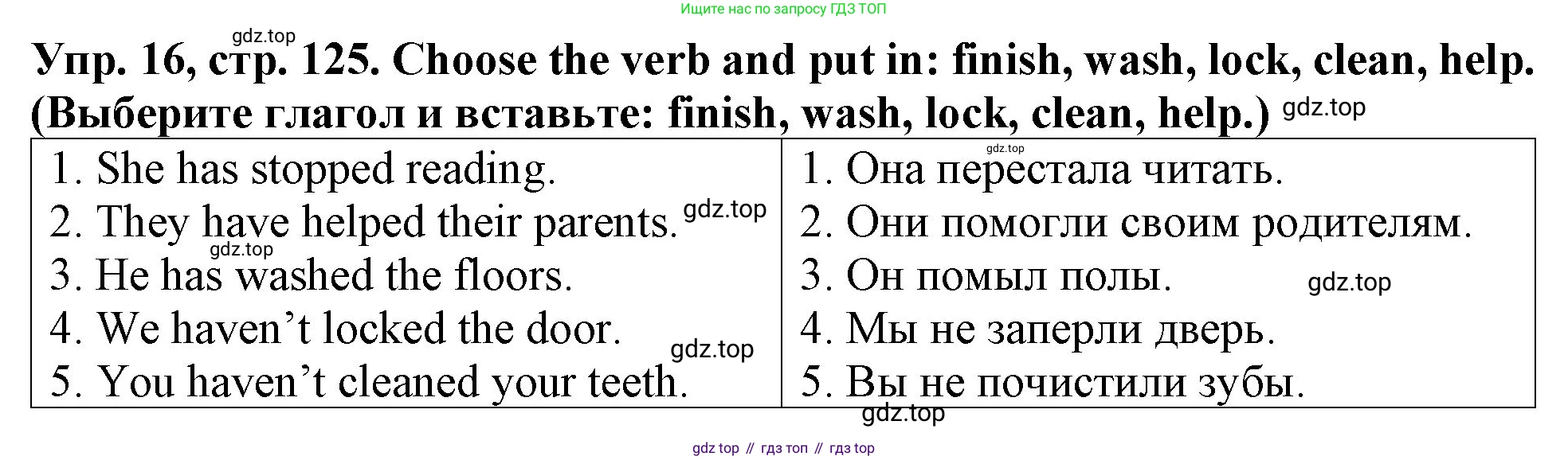 ГДЗ Английский язык (english), 4 класс Учебник (Student's book), авторы: Верещагина Ирина Николаевна (Vereshchagina Irina), Афанасьева Ольга Васильевна (Afanasyeva Olga), издательство Просвещение, Москва, 2023, серого цвета, Часть ( Part) 1, страница 125, номер 16, Решение 2