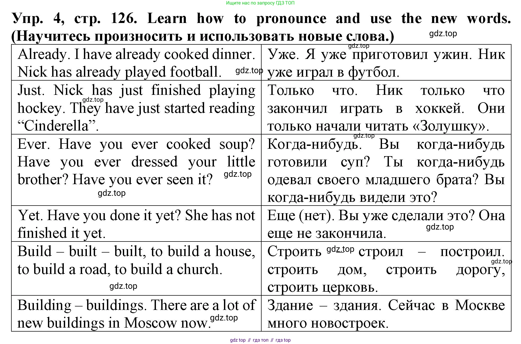 ГДЗ Английский язык (english), 4 класс Учебник (Student's book), авторы: Верещагина Ирина Николаевна (Vereshchagina Irina), Афанасьева Ольга Васильевна (Afanasyeva Olga), издательство Просвещение, Москва, 2023, серого цвета, Часть ( Part) 1, страница 126, номер 4, Решение 2