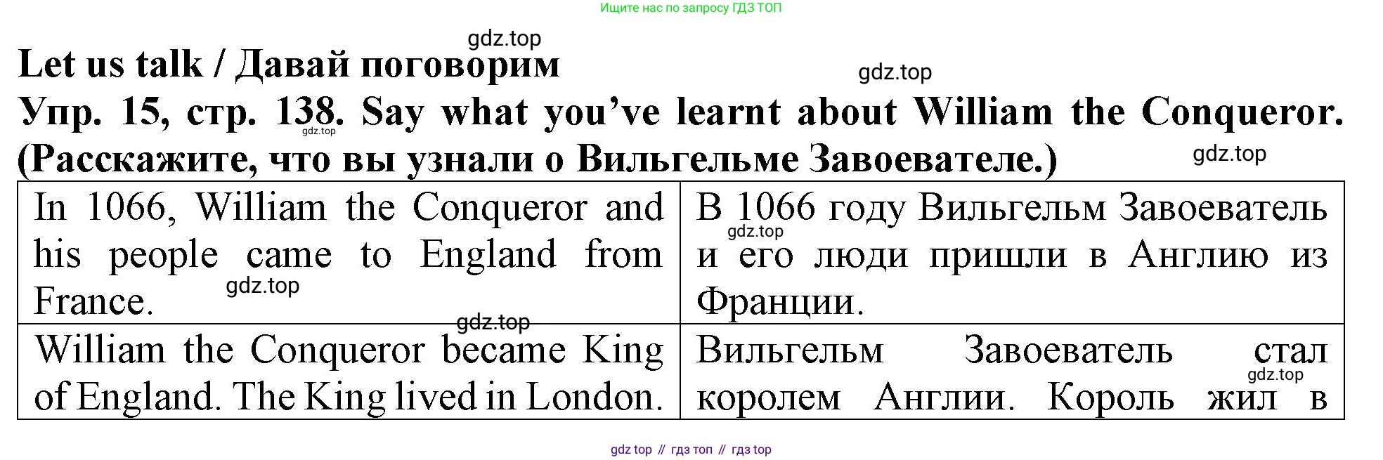 ГДЗ Английский язык (english), 4 класс Учебник (Student's book), авторы: Верещагина Ирина Николаевна (Vereshchagina Irina), Афанасьева Ольга Васильевна (Afanasyeva Olga), издательство Просвещение, Москва, 2023, серого цвета, Часть ( Part) 1, страница 138, номер 15, Решение 2