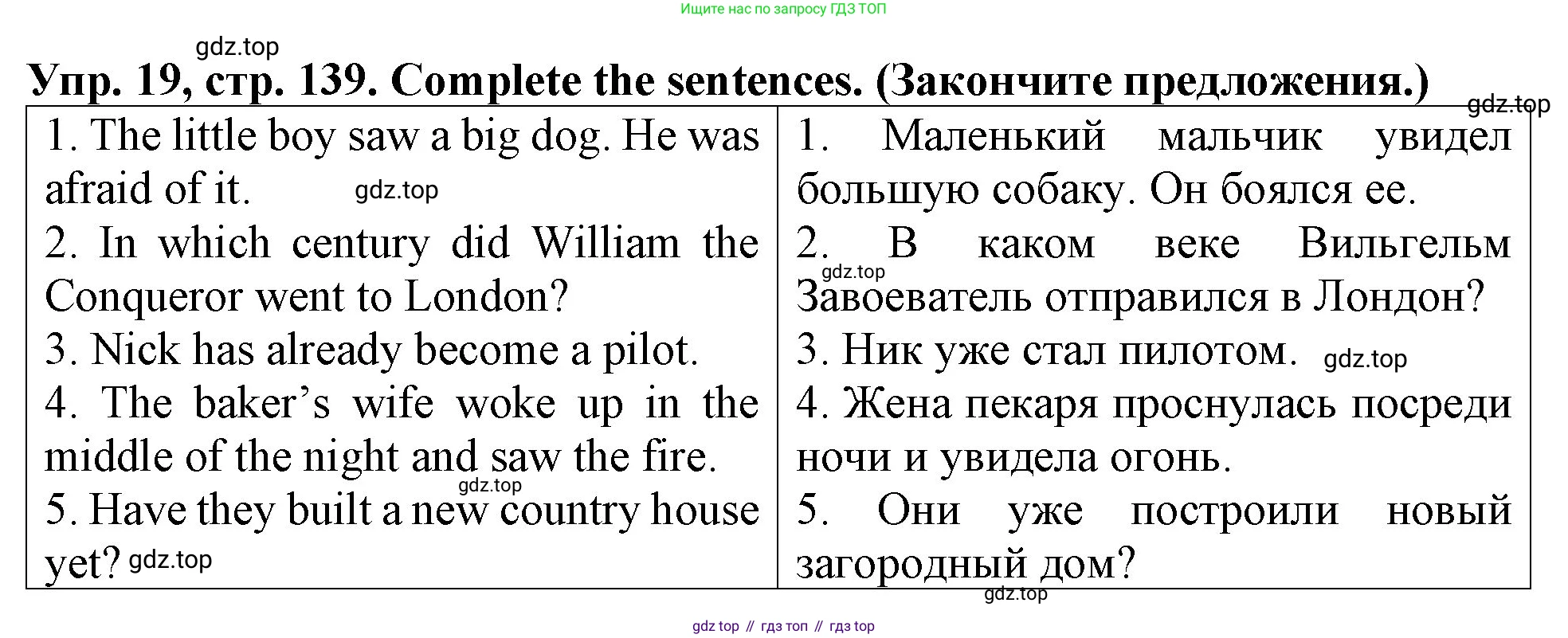 ГДЗ Английский язык (english), 4 класс Учебник (Student's book), авторы: Верещагина Ирина Николаевна (Vereshchagina Irina), Афанасьева Ольга Васильевна (Afanasyeva Olga), издательство Просвещение, Москва, 2023, серого цвета, Часть ( Part) 1, страница 139, номер 19, Решение 2
