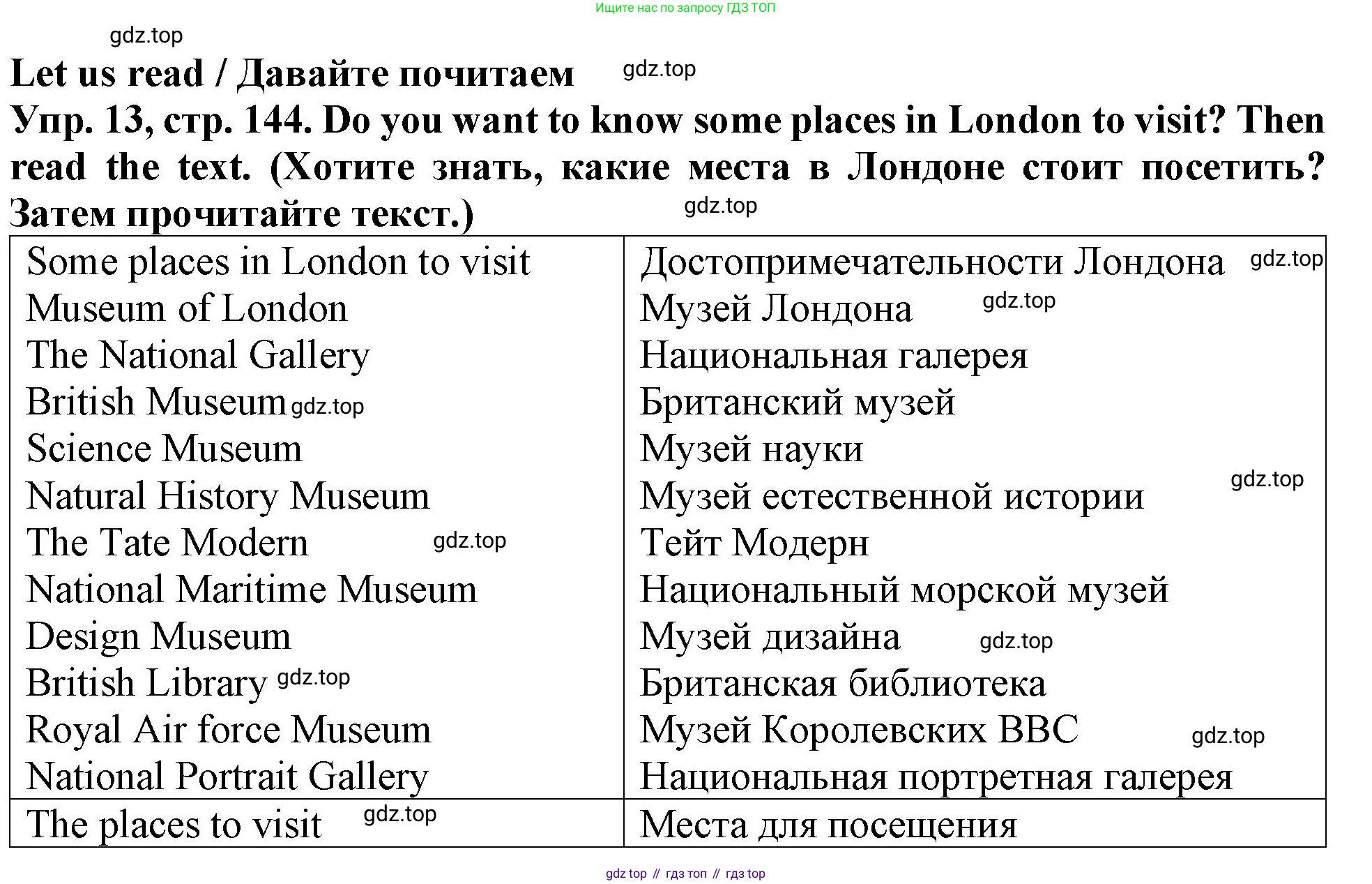 ГДЗ Английский язык (english), 4 класс Учебник (Student's book), авторы: Верещагина Ирина Николаевна (Vereshchagina Irina), Афанасьева Ольга Васильевна (Afanasyeva Olga), издательство Просвещение, Москва, 2023, серого цвета, Часть ( Part) 1, страница 144, номер 13, Решение 2
