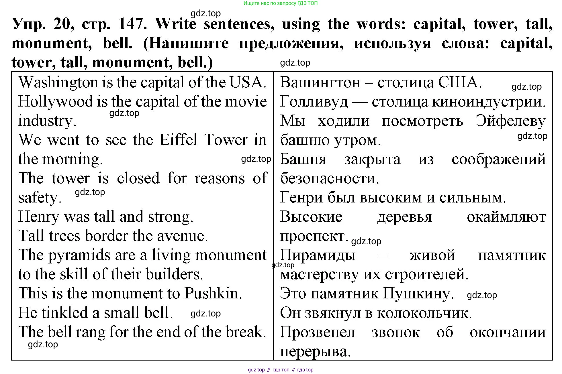 ГДЗ Английский язык (english), 4 класс Учебник (Student's book), авторы: Верещагина Ирина Николаевна (Vereshchagina Irina), Афанасьева Ольга Васильевна (Afanasyeva Olga), издательство Просвещение, Москва, 2023, серого цвета, Часть ( Part) 1, страница 147, номер 20, Решение 2