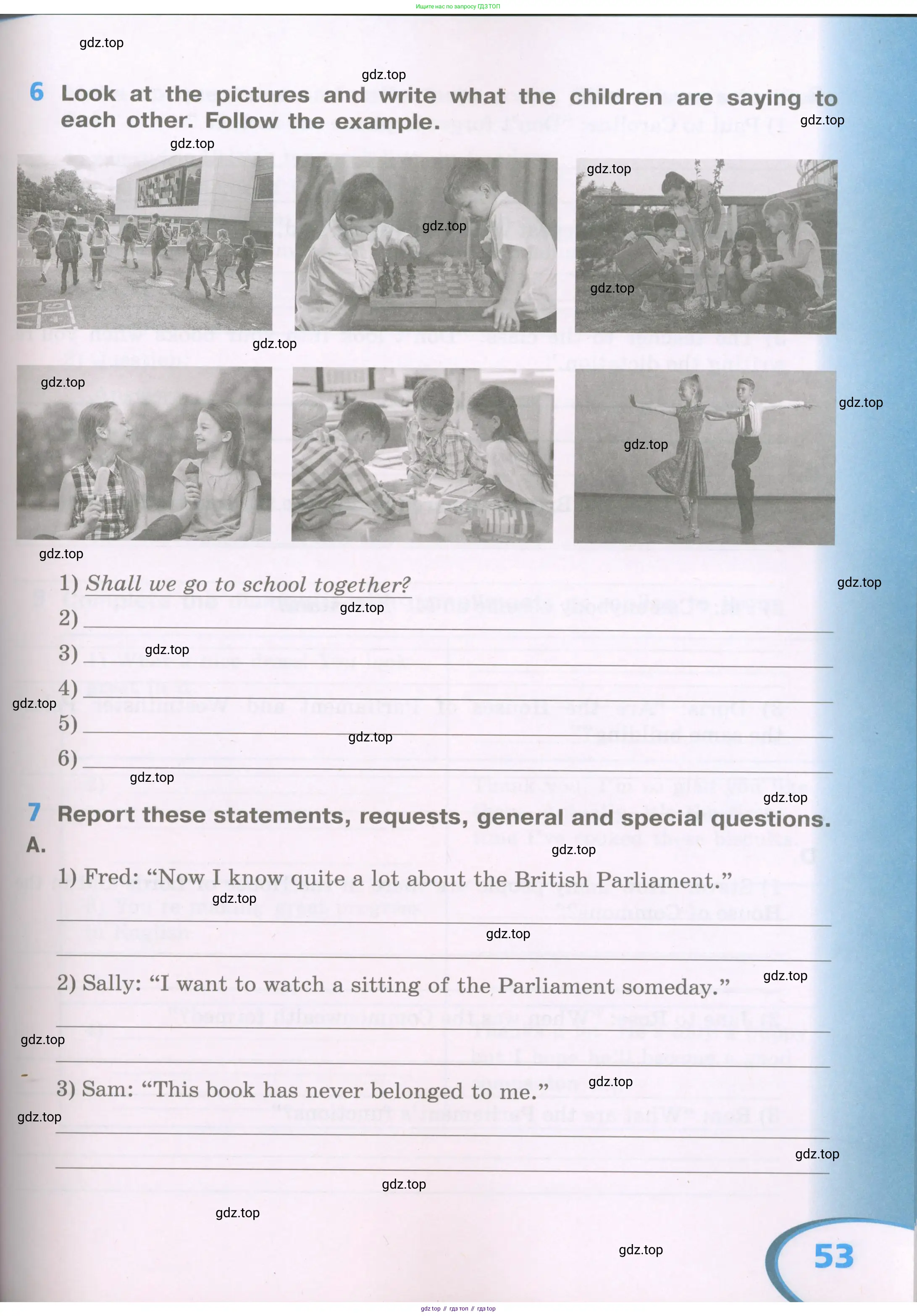 Английский язык (english), 5 класс рабочая тетрадь (activity book), авторы: Афанасьева Ольга Васильевна (Afanasyeva Olga), Михеева Ирина Владимировна (Mikheeva Irina), Баранова Ксения Михайловна (Baranova Ksenia), издательство Просвещение, Москва, 2023, зелёного цвета, Part 2, страница 53