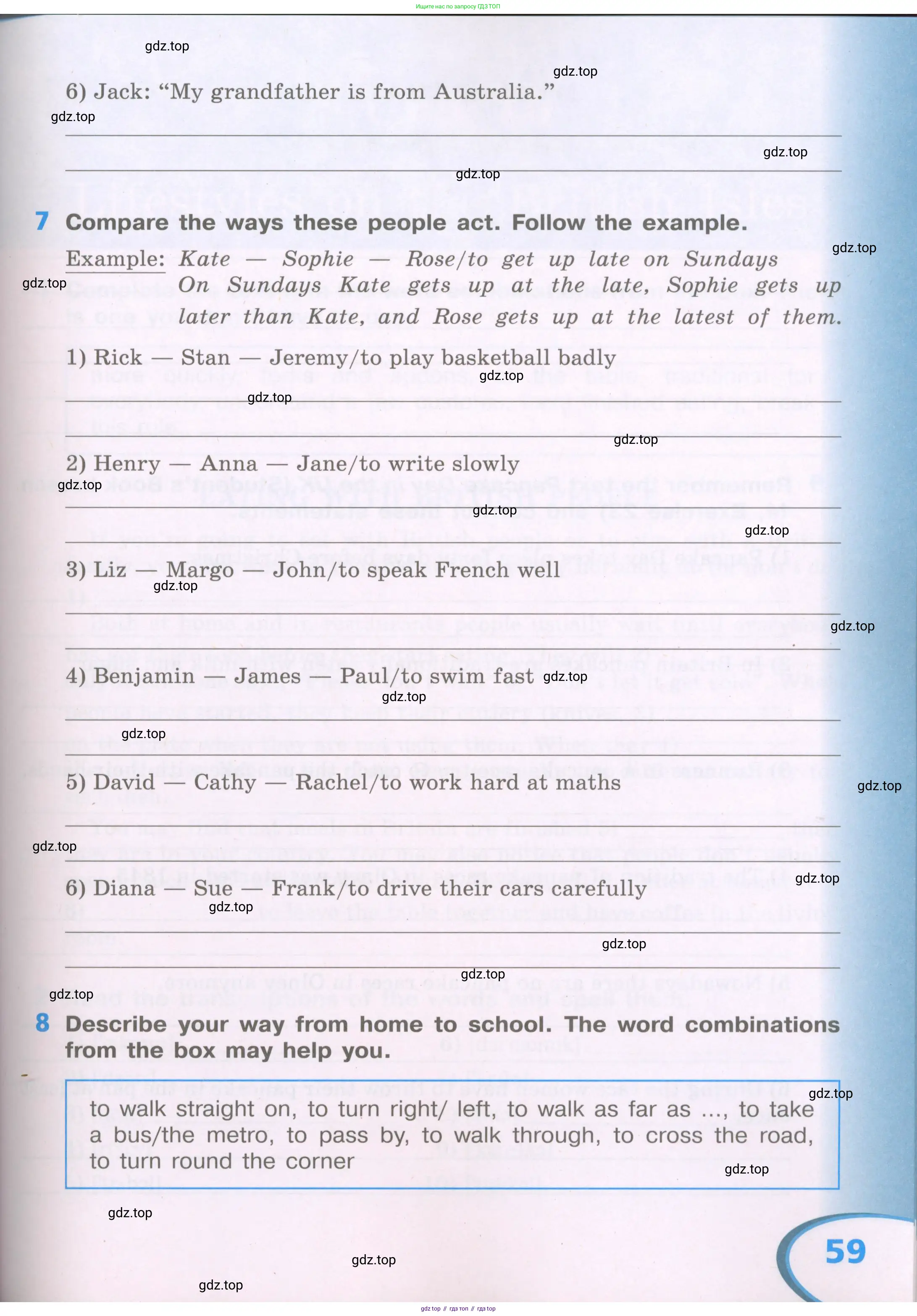 Английский язык (english), 5 класс рабочая тетрадь (activity book), авторы: Афанасьева Ольга Васильевна (Afanasyeva Olga), Михеева Ирина Владимировна (Mikheeva Irina), Баранова Ксения Михайловна (Baranova Ksenia), издательство Просвещение, Москва, 2023, зелёного цвета, Part 2, страница 59