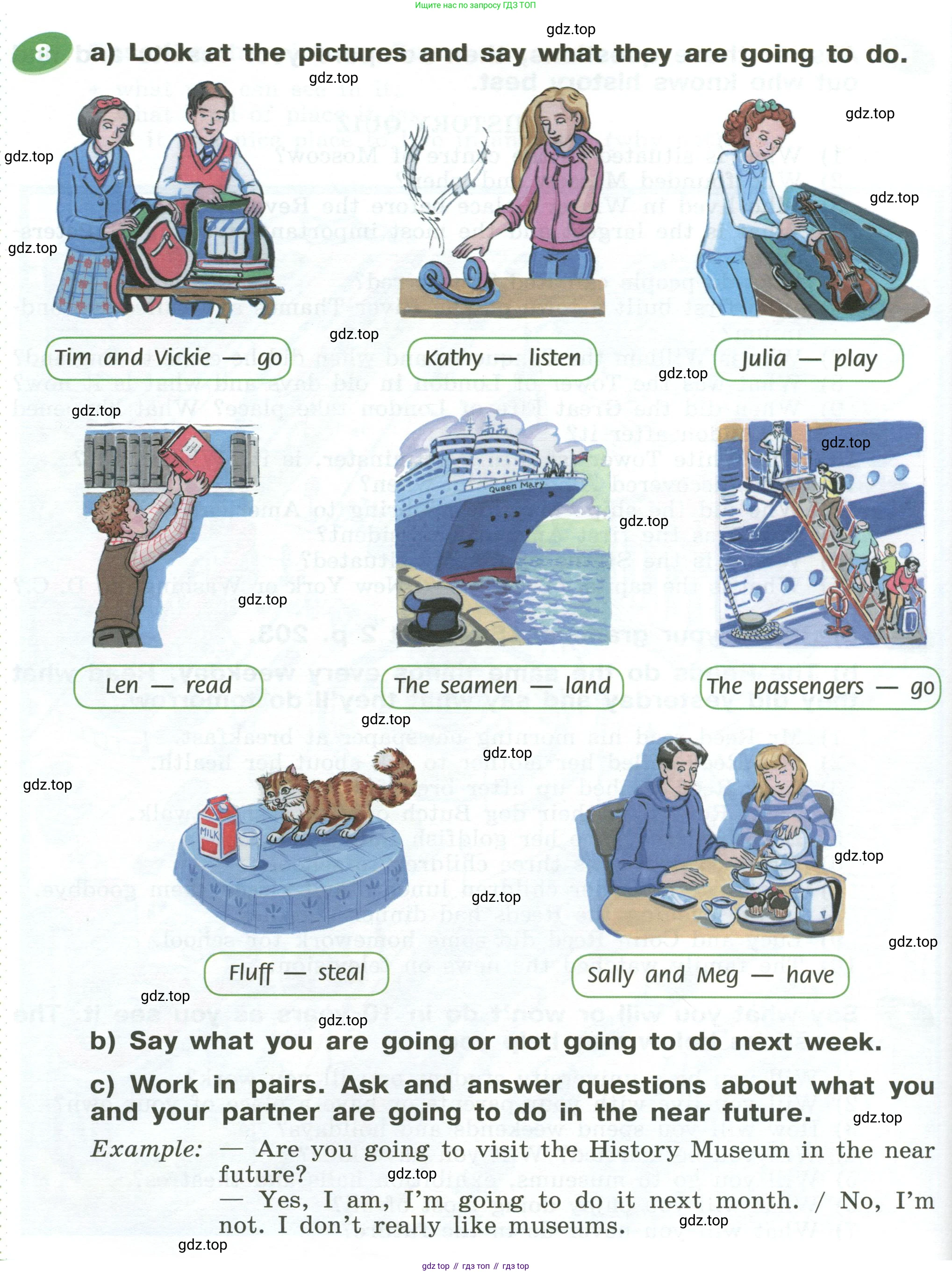Английский язык (english), 5 класс Учебник (Student's book), авторы: Афанасьева Ольга Васильевна (Afanasyeva Olga), Михеева Ирина Владимировна (Mikheeva Irina), Баранова Ксения Михайловна (Baranova Ksenia), издательство Просвещение, Москва, 2023, зелёного цвета, Часть ( Part) 1, страница 74, номер 8, Условие