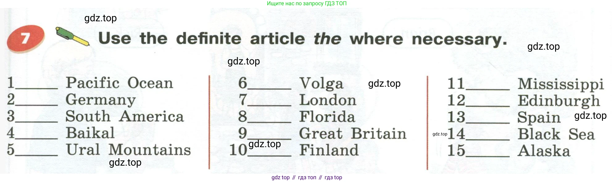 Английский язык (english), 5 класс Учебник (Student's book), авторы: Афанасьева Ольга Васильевна (Afanasyeva Olga), Михеева Ирина Владимировна (Mikheeva Irina), Баранова Ксения Михайловна (Baranova Ksenia), издательство Просвещение, Москва, 2023, зелёного цвета, Часть ( Part) 1, страница 93, номер 7, Условие