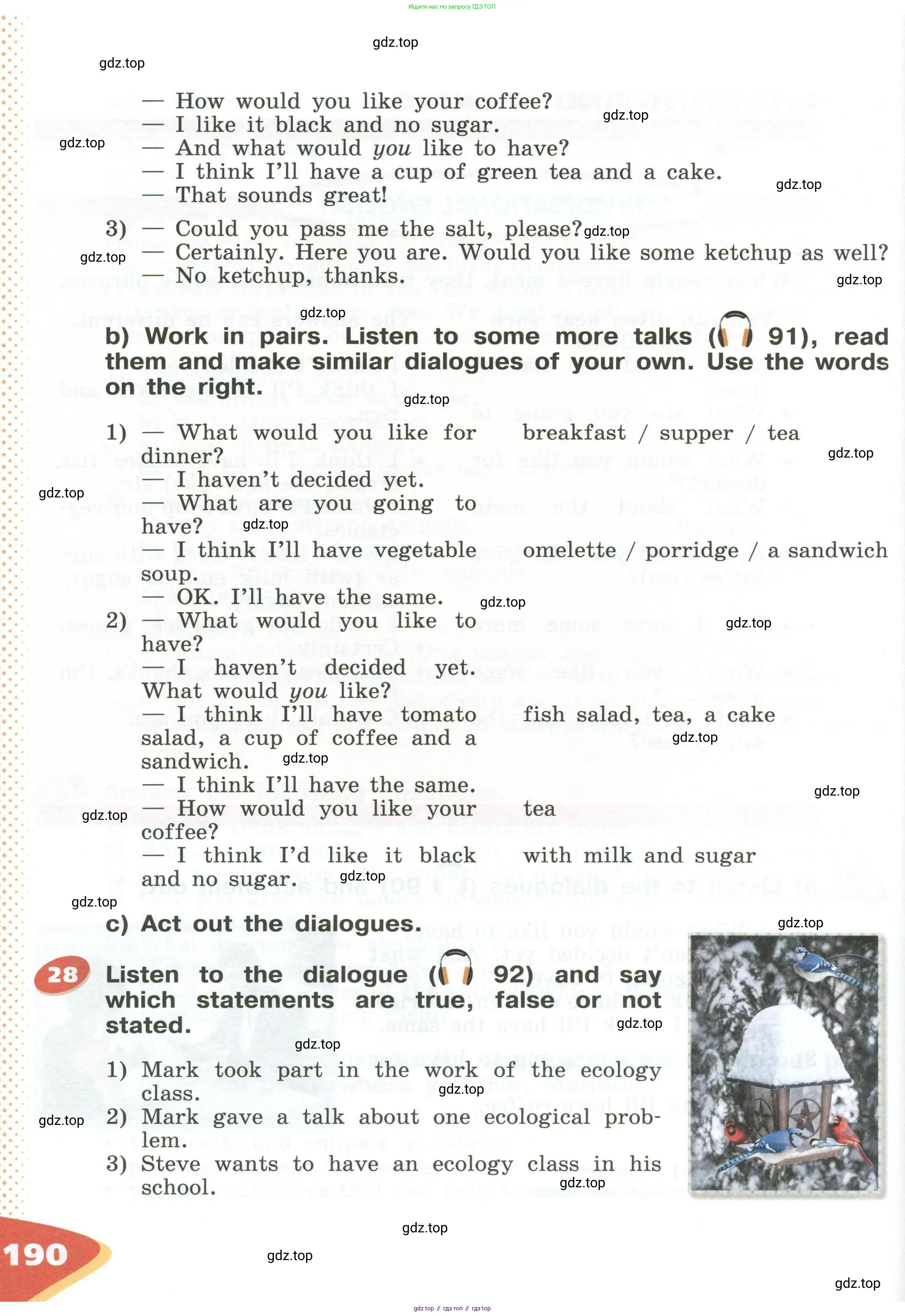 Английский язык (english), 5 класс Учебник (Student's book), авторы: Афанасьева Ольга Васильевна (Afanasyeva Olga), Михеева Ирина Владимировна (Mikheeva Irina), Баранова Ксения Михайловна (Baranova Ksenia), издательство Просвещение, Москва, 2023, зелёного цвета, Часть ( Part) 1, страница 190