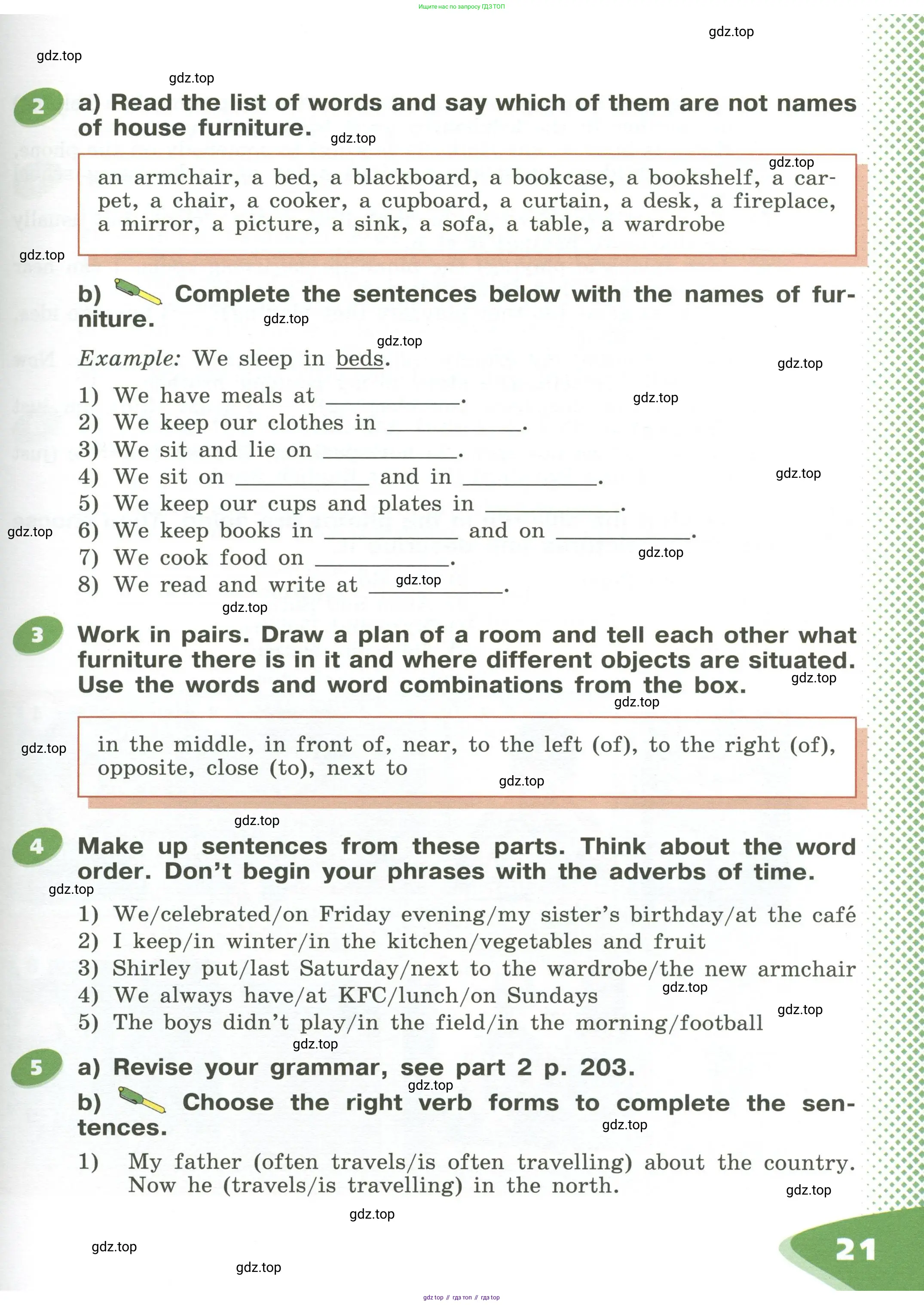 Английский язык (english), 5 класс Учебник (Student's book), авторы: Афанасьева Ольга Васильевна (Afanasyeva Olga), Михеева Ирина Владимировна (Mikheeva Irina), Баранова Ксения Михайловна (Baranova Ksenia), издательство Просвещение, Москва, 2023, зелёного цвета, Часть ( Part) 1, страница 21