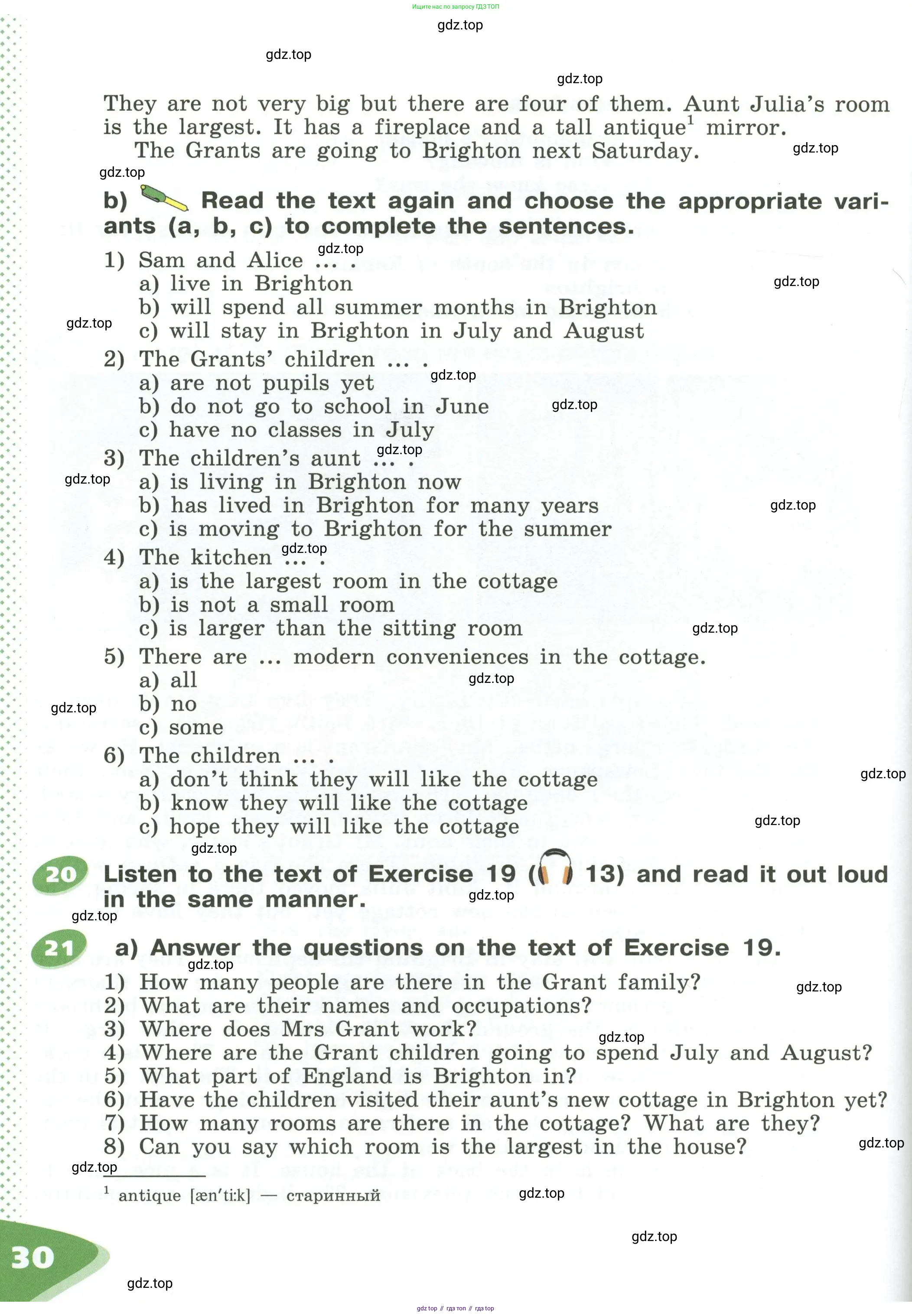 Английский язык (english), 5 класс Учебник (Student's book), авторы: Афанасьева Ольга Васильевна (Afanasyeva Olga), Михеева Ирина Владимировна (Mikheeva Irina), Баранова Ксения Михайловна (Baranova Ksenia), издательство Просвещение, Москва, 2023, зелёного цвета, Часть ( Part) 1, страница 30