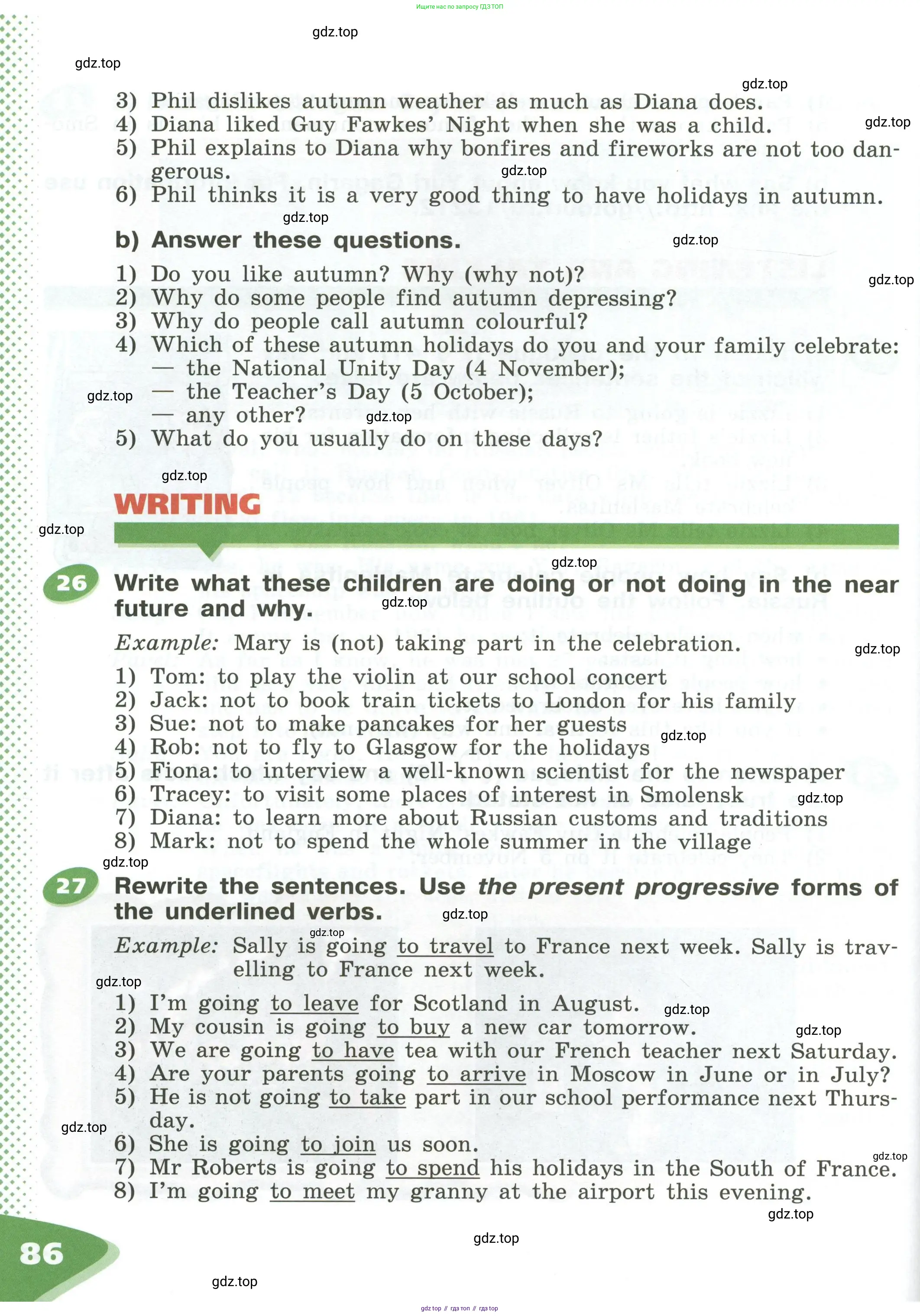 Английский язык (english), 5 класс Учебник (Student's book), авторы: Афанасьева Ольга Васильевна (Afanasyeva Olga), Михеева Ирина Владимировна (Mikheeva Irina), Баранова Ксения Михайловна (Baranova Ksenia), издательство Просвещение, Москва, 2023, зелёного цвета, Часть ( Part) 1, страница 86