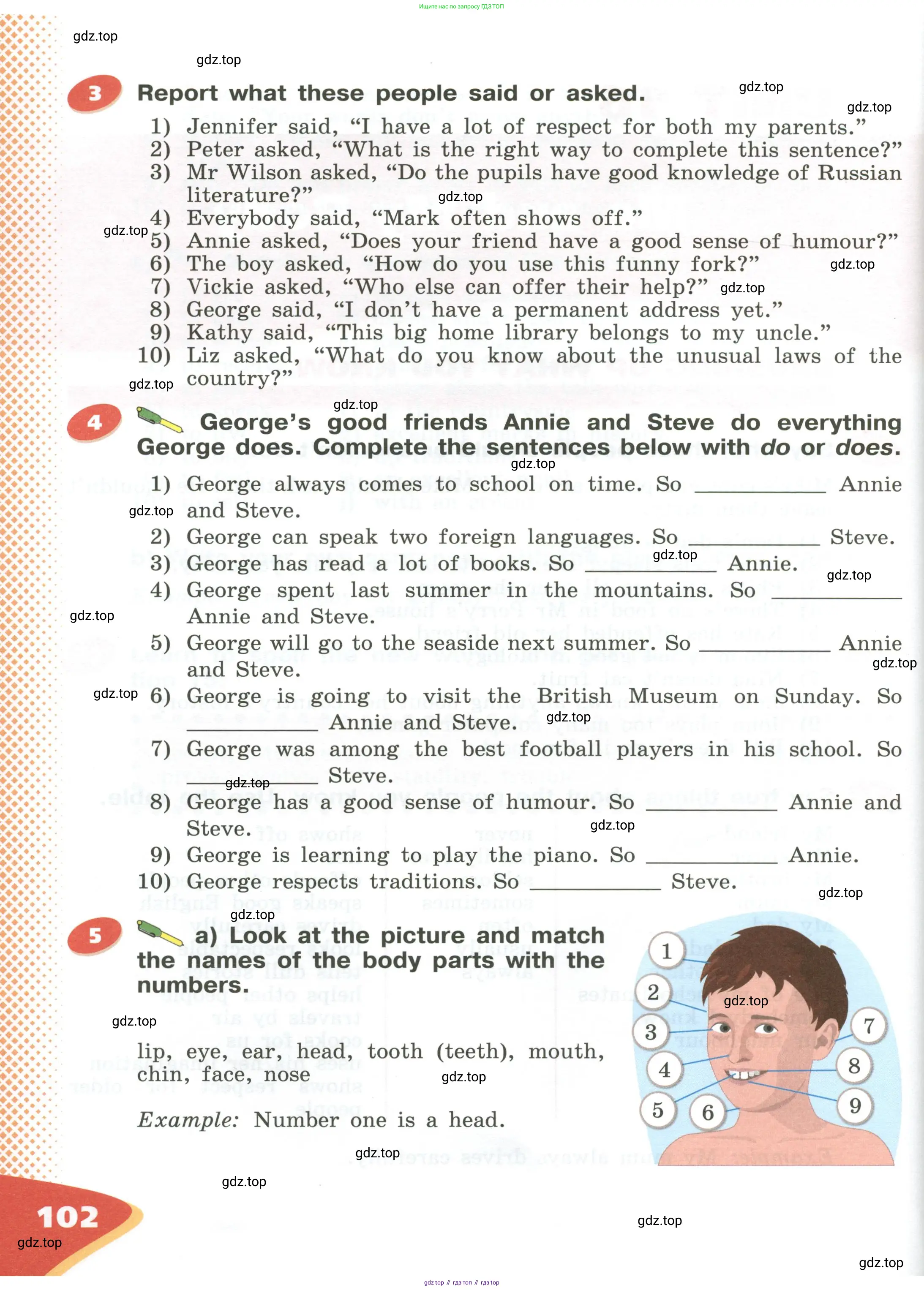 Английский язык (english), 5 класс Учебник (Student's book), авторы: Афанасьева Ольга Васильевна (Afanasyeva Olga), Михеева Ирина Владимировна (Mikheeva Irina), Баранова Ксения Михайловна (Baranova Ksenia), издательство Просвещение, Москва, 2023, зелёного цвета, Часть ( Part) 1, страница 102