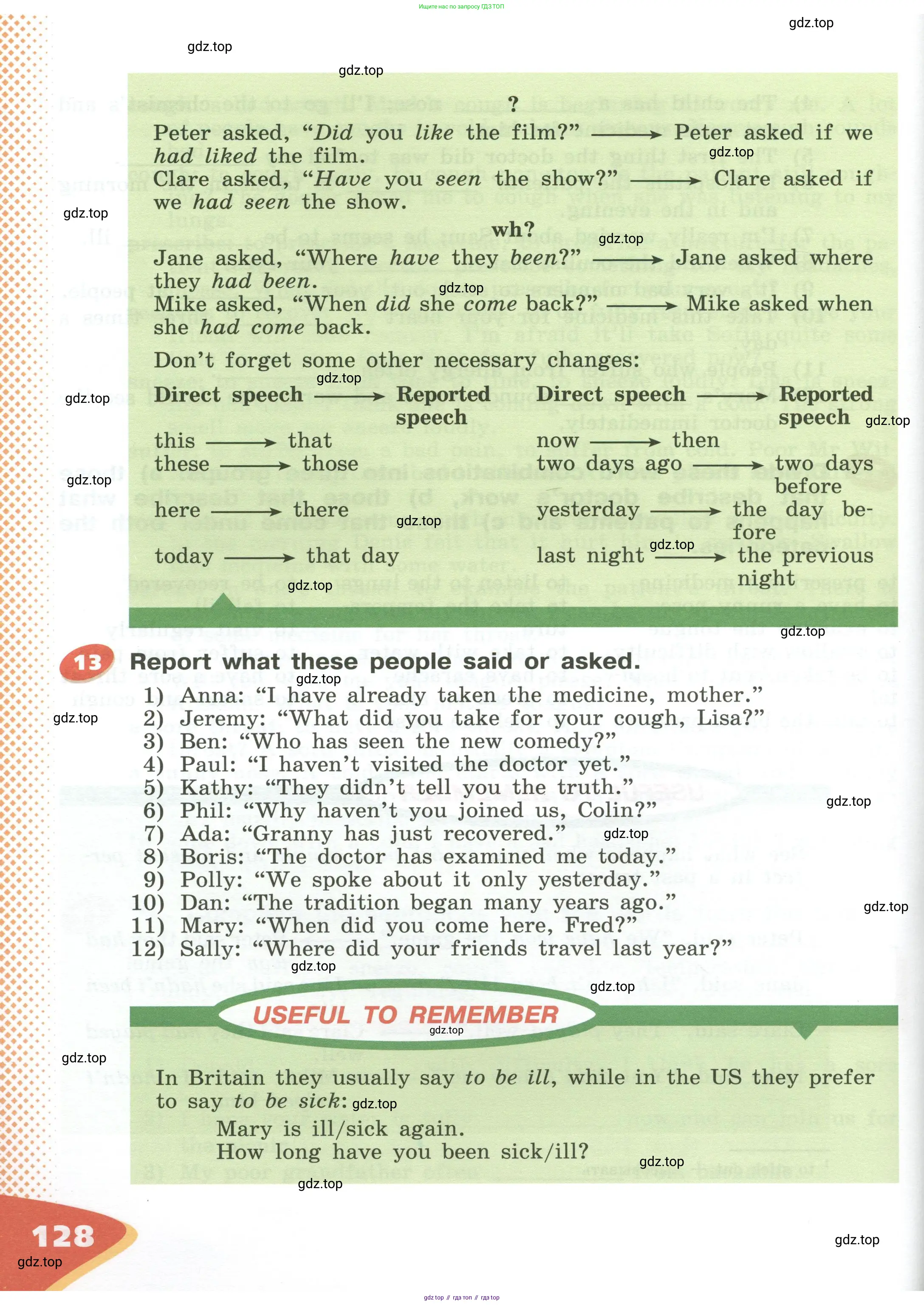 Английский язык (english), 5 класс Учебник (Student's book), авторы: Афанасьева Ольга Васильевна (Afanasyeva Olga), Михеева Ирина Владимировна (Mikheeva Irina), Баранова Ксения Михайловна (Baranova Ksenia), издательство Просвещение, Москва, 2023, зелёного цвета, Часть ( Part) 1, страница 128