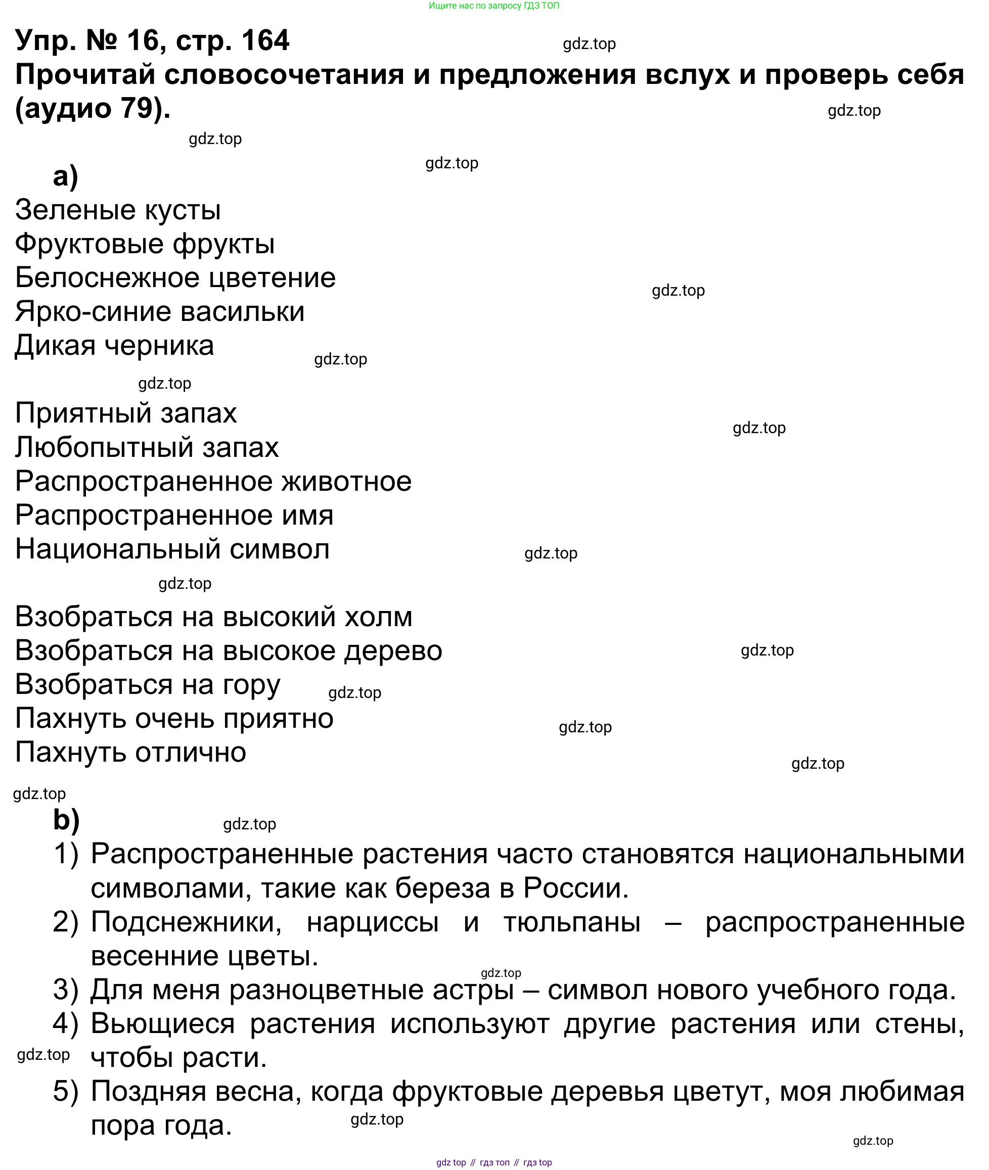 Английский язык (english), 5 класс Учебник (Student's book), авторы: Афанасьева Ольга Васильевна (Afanasyeva Olga), Михеева Ирина Владимировна (Mikheeva Irina), Баранова Ксения Михайловна (Baranova Ksenia), издательство Просвещение, Москва, 2023, зелёного цвета, Часть ( Part) 1, страница 164, номер 16, Решение