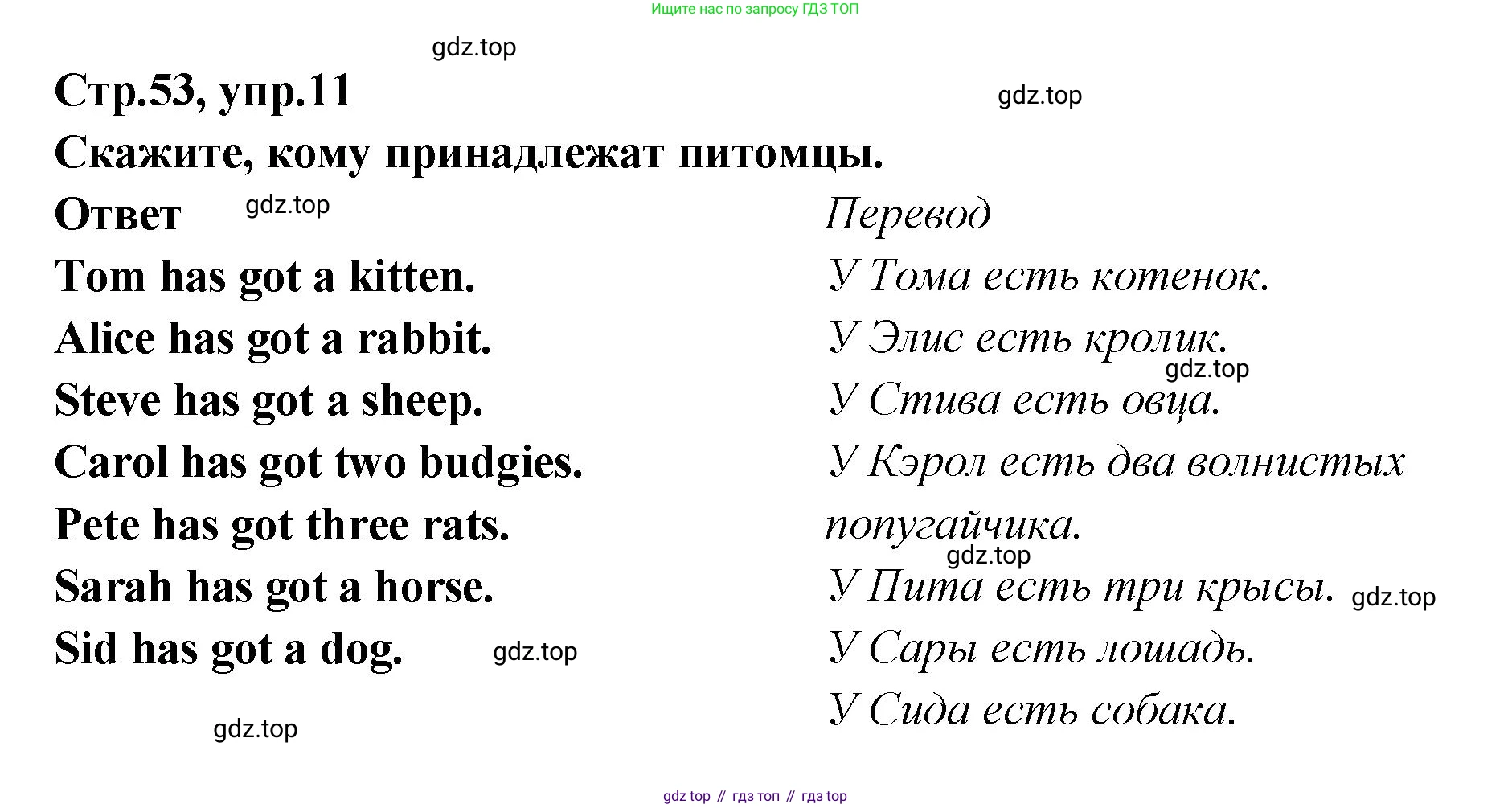 Английский язык (english), 5 класс Учебник (Student's book), авторы: Афанасьева Ольга Васильевна (Afanasyeva Olga), Михеева Ирина Владимировна (Mikheeva Irina), Баранова Ксения Михайловна (Baranova Ksenia), издательство Просвещение, Москва, 2023, зелёного цвета, Часть ( Part) 2, страница 53, номер 11, Решение