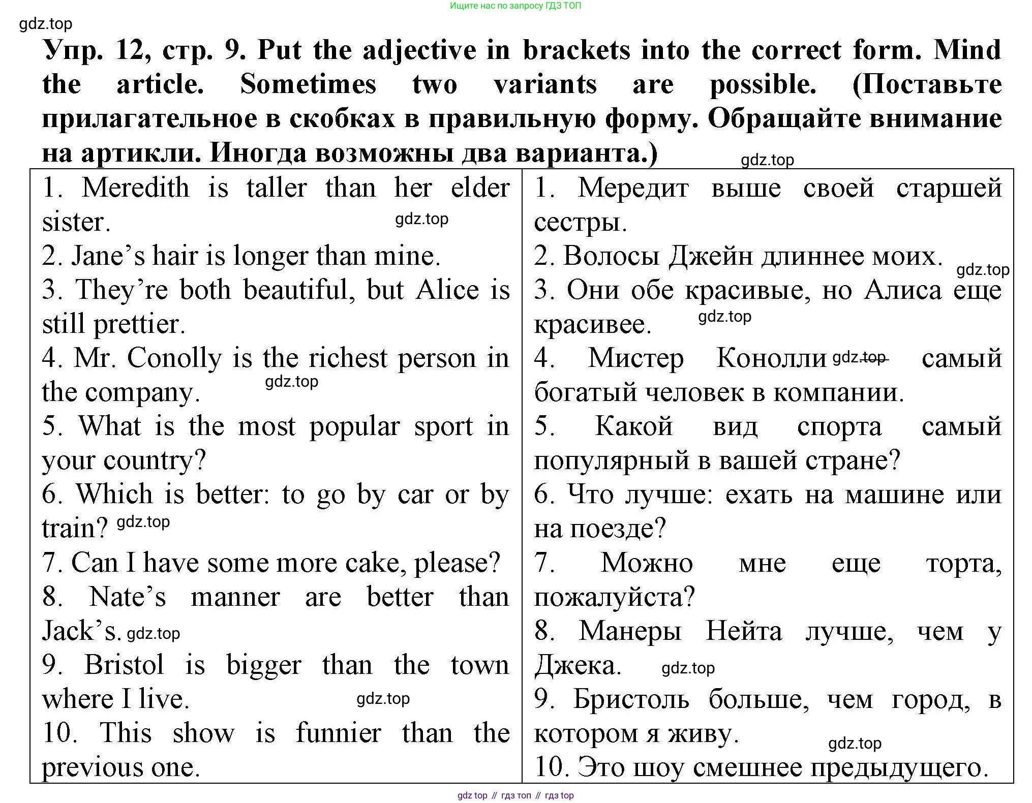 Английский язык (english), 5 класс Тренировочные упражнения в формате ОГЭ (ГИА), авторы: Комиссаров Константин Вячеславович, Кирдяева Ольга Ивановна, издательство Просвещение, Москва, 2023, белого цвета, страница 9, номер 12, Решение