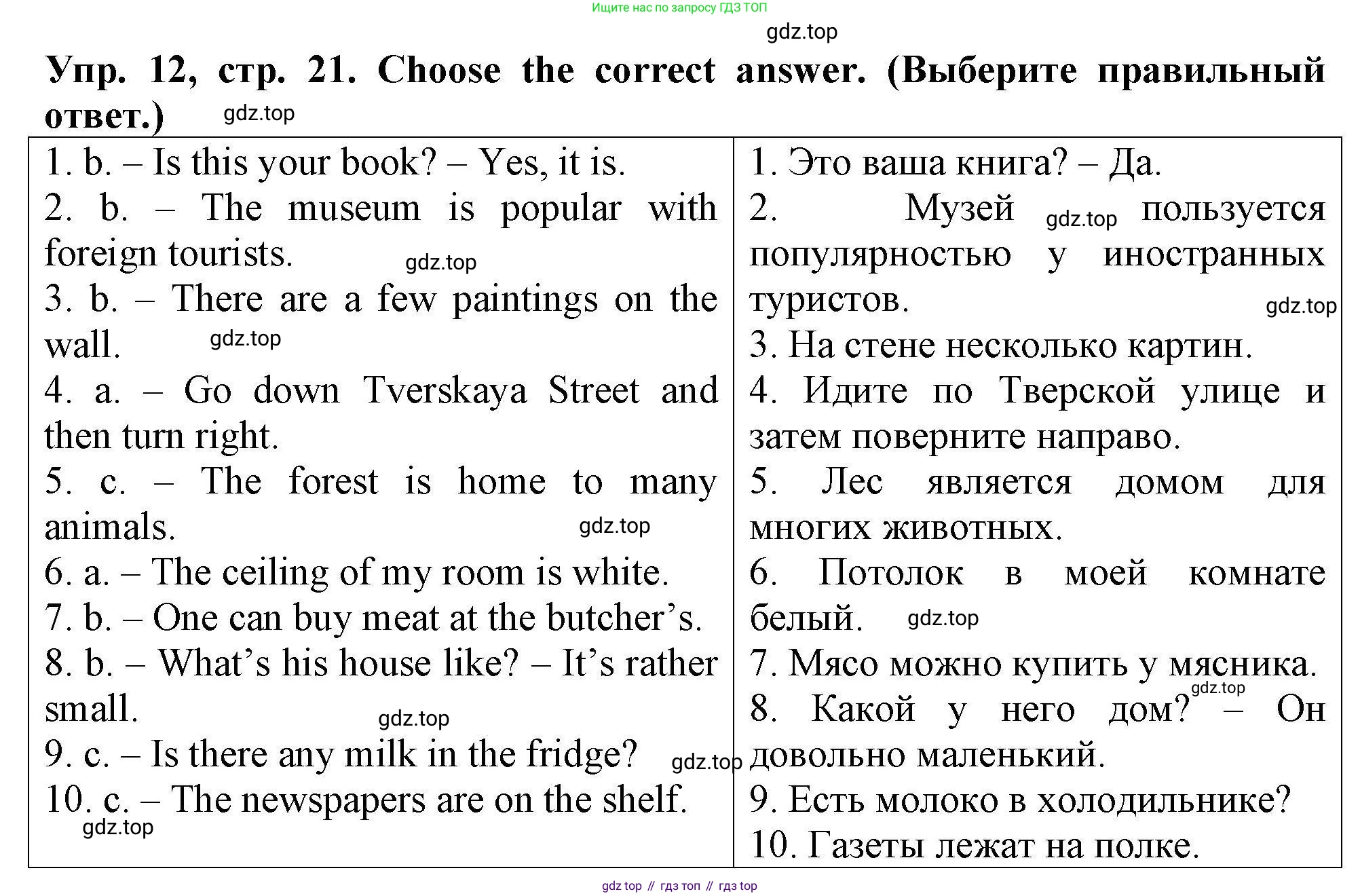 Английский язык (english), 5 класс Тренировочные упражнения в формате ОГЭ (ГИА), авторы: Комиссаров Константин Вячеславович, Кирдяева Ольга Ивановна, издательство Просвещение, Москва, 2023, белого цвета, страница 21, номер 12, Решение
