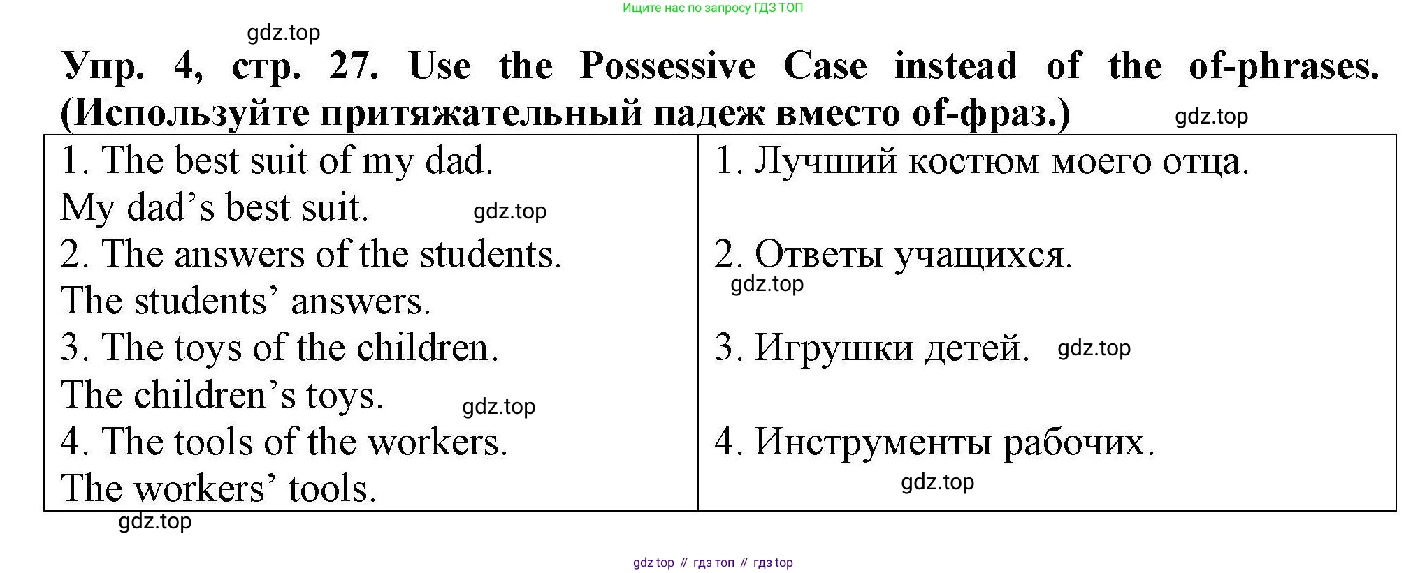Английский язык (english), 5 класс Тренировочные упражнения в формате ОГЭ (ГИА), авторы: Комиссаров Константин Вячеславович, Кирдяева Ольга Ивановна, издательство Просвещение, Москва, 2023, белого цвета, страница 27, номер 4, Решение