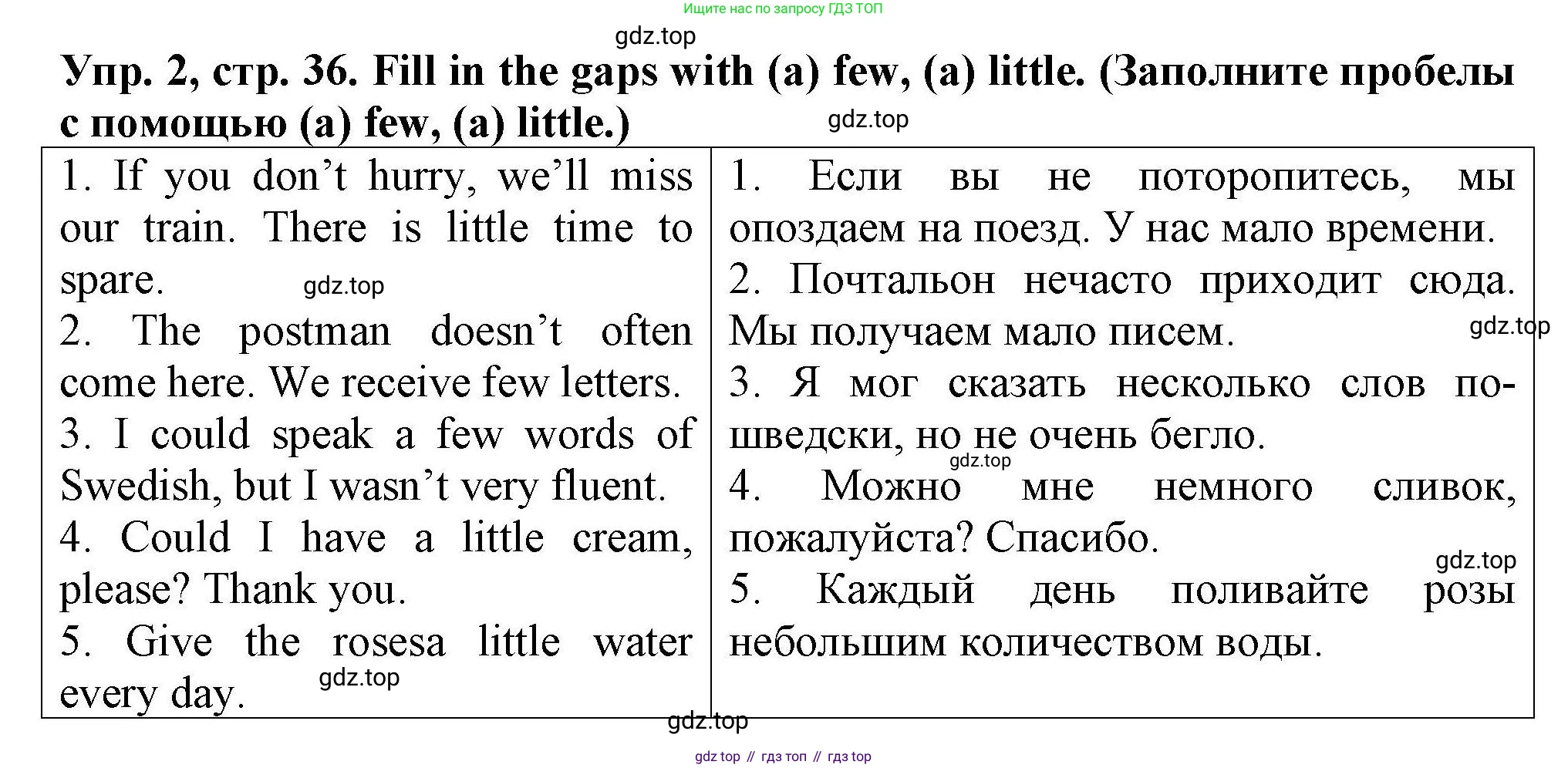 Английский язык (english), 5 класс Тренировочные упражнения в формате ОГЭ (ГИА), авторы: Комиссаров Константин Вячеславович, Кирдяева Ольга Ивановна, издательство Просвещение, Москва, 2023, белого цвета, страница 36, номер 2, Решение