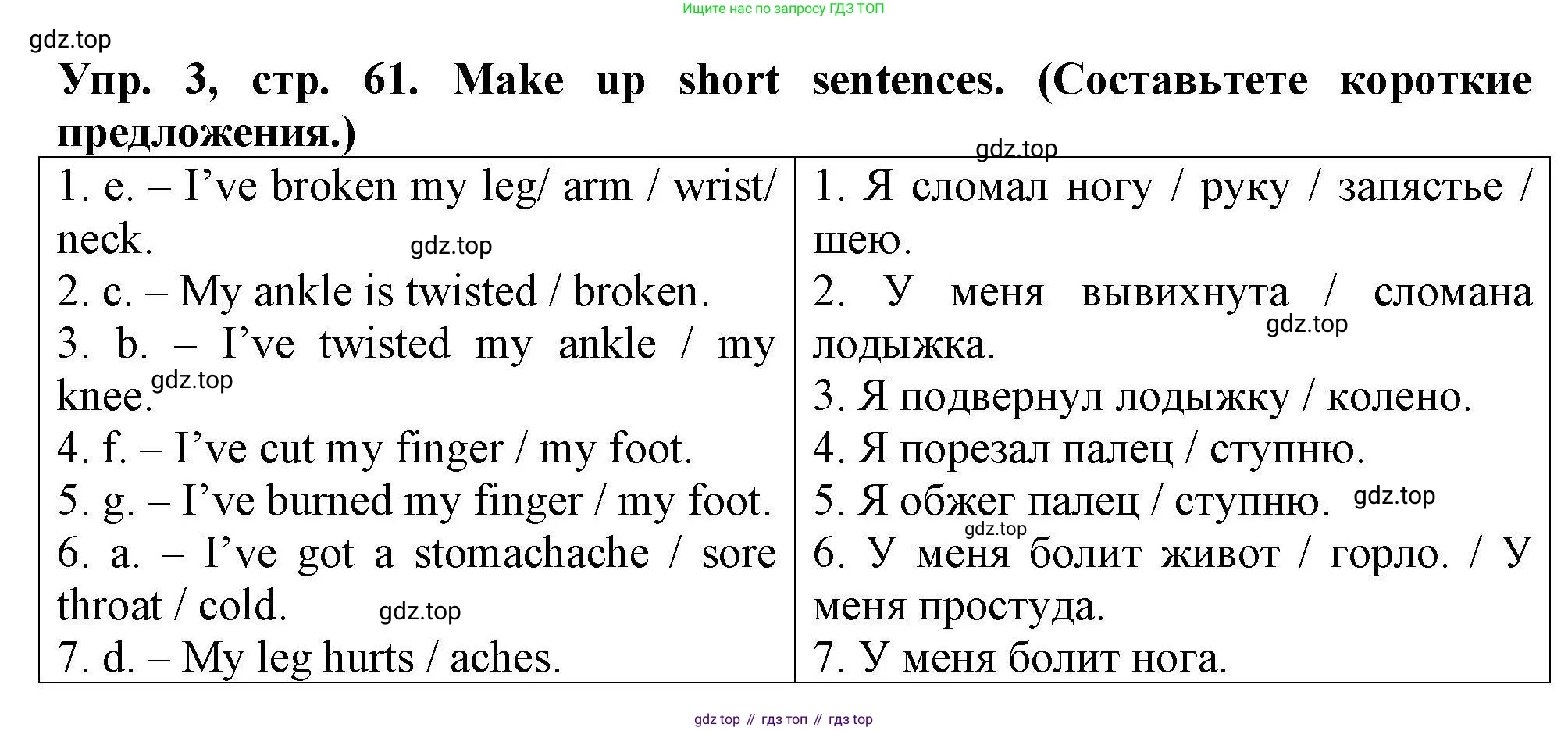 Английский язык (english), 5 класс Тренировочные упражнения в формате ОГЭ (ГИА), авторы: Комиссаров Константин Вячеславович, Кирдяева Ольга Ивановна, издательство Просвещение, Москва, 2023, белого цвета, страница 61, номер 3, Решение