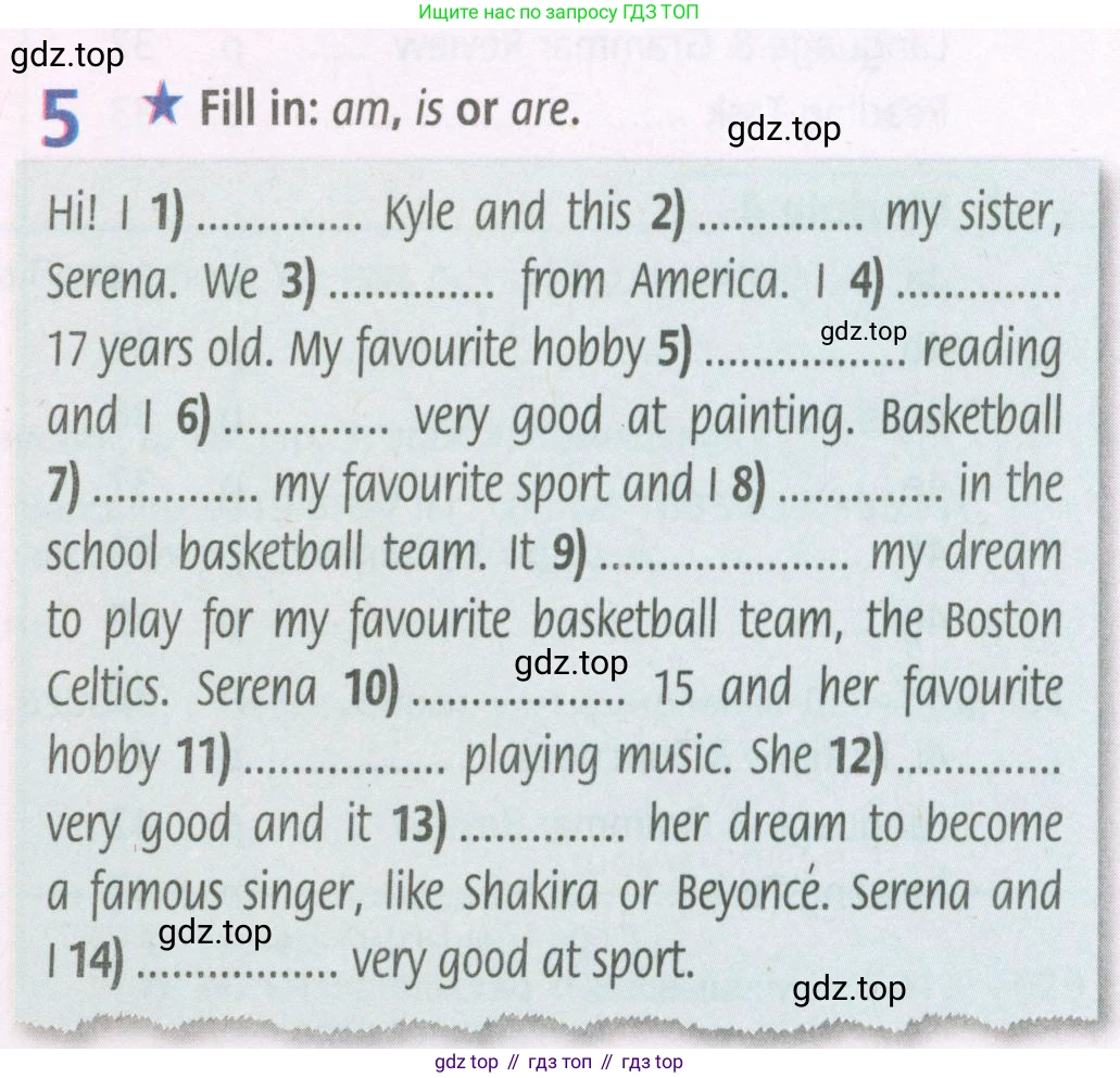 ГДЗ Английский язык (english), 5 класс Рабочая тетрадь (workbook), авторы: Баранова Ксения Михайловна (Baranova Ksenia), Дули Дженни (Dooley Jenny), Копылова Виктория Викторовна (Kopylova Victoria), Мильруд Радислав Петрович (Millrood Radislav), Эванс Вирджиния (Evans Virginia), издательство Просвещение, Москва, 2023, белого цвета, страница 4, номер 5, Условие