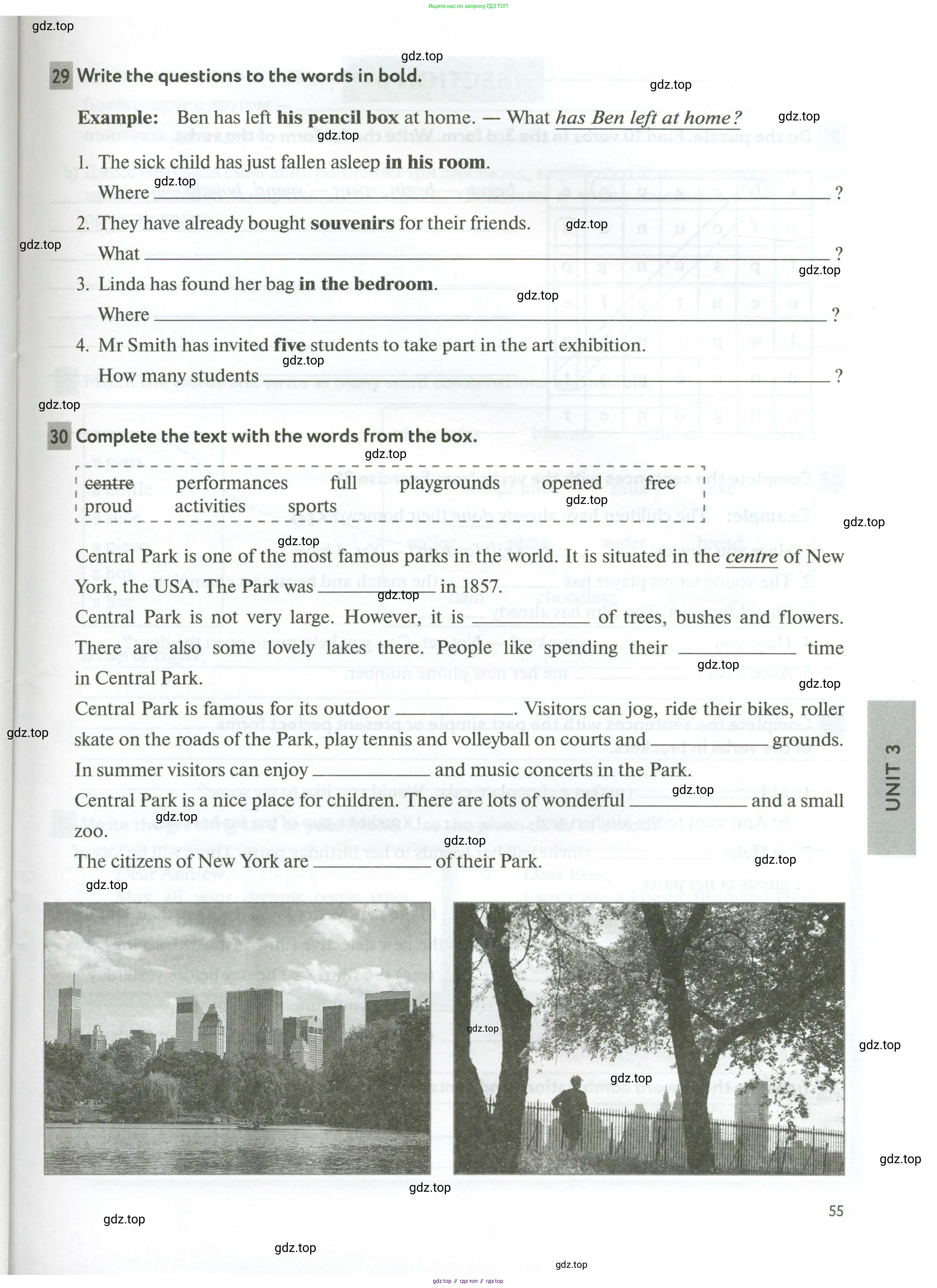 Английский язык (english), 5 класс рабочая тетрадь с контрольными работами (workbook + tests), авторы: Биболетова Мерем Забатовна, Денисенко Ольга Анатольевна, Трубанева Наталия Николаевна, издательство Просвещение, Москва, 2023, страница 55